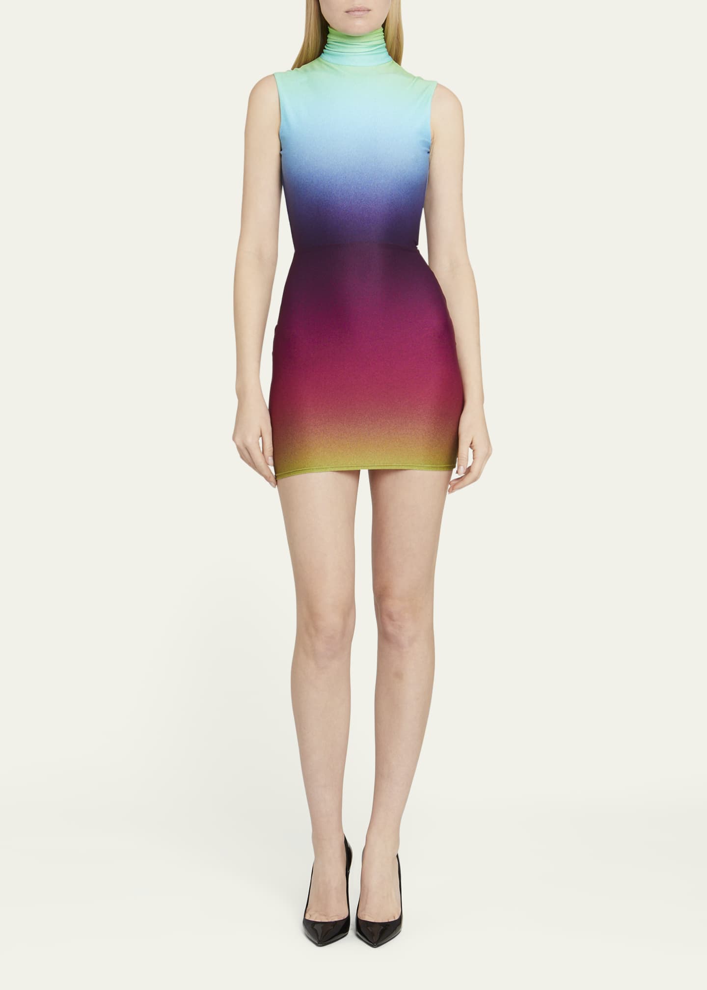 Alex Perry Gradient-Print Turtleneck Mini Dress - Bergdorf Goodman