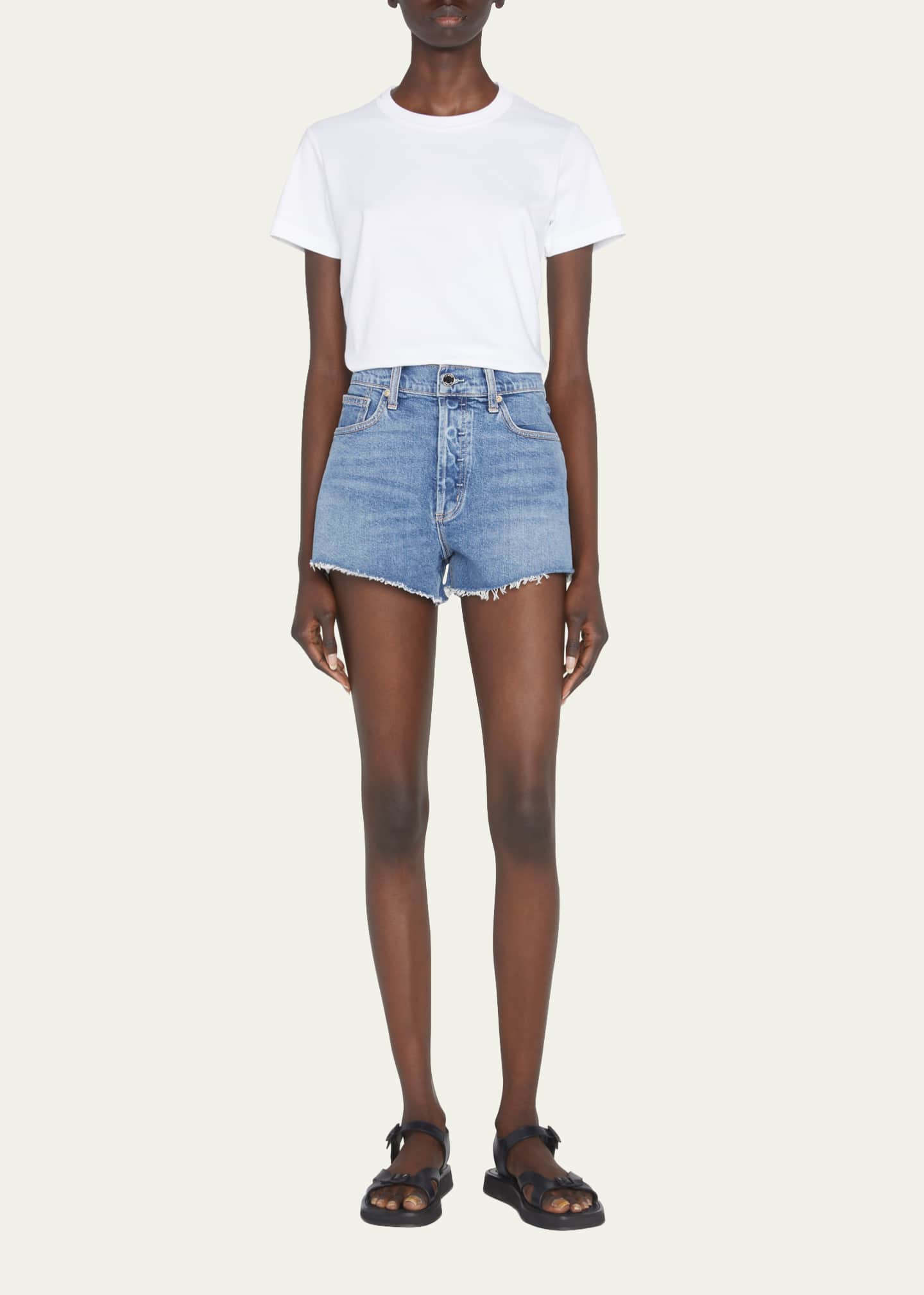 LE JEAN Adele CutOff Denim Shorts Bergdorf Goodman