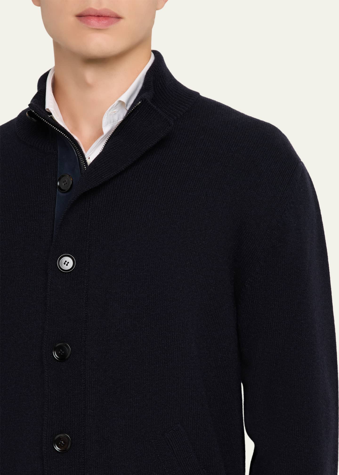 Brioni Men's Full-Zip Cashmere Cardigan Sweater - Bergdorf Goodman