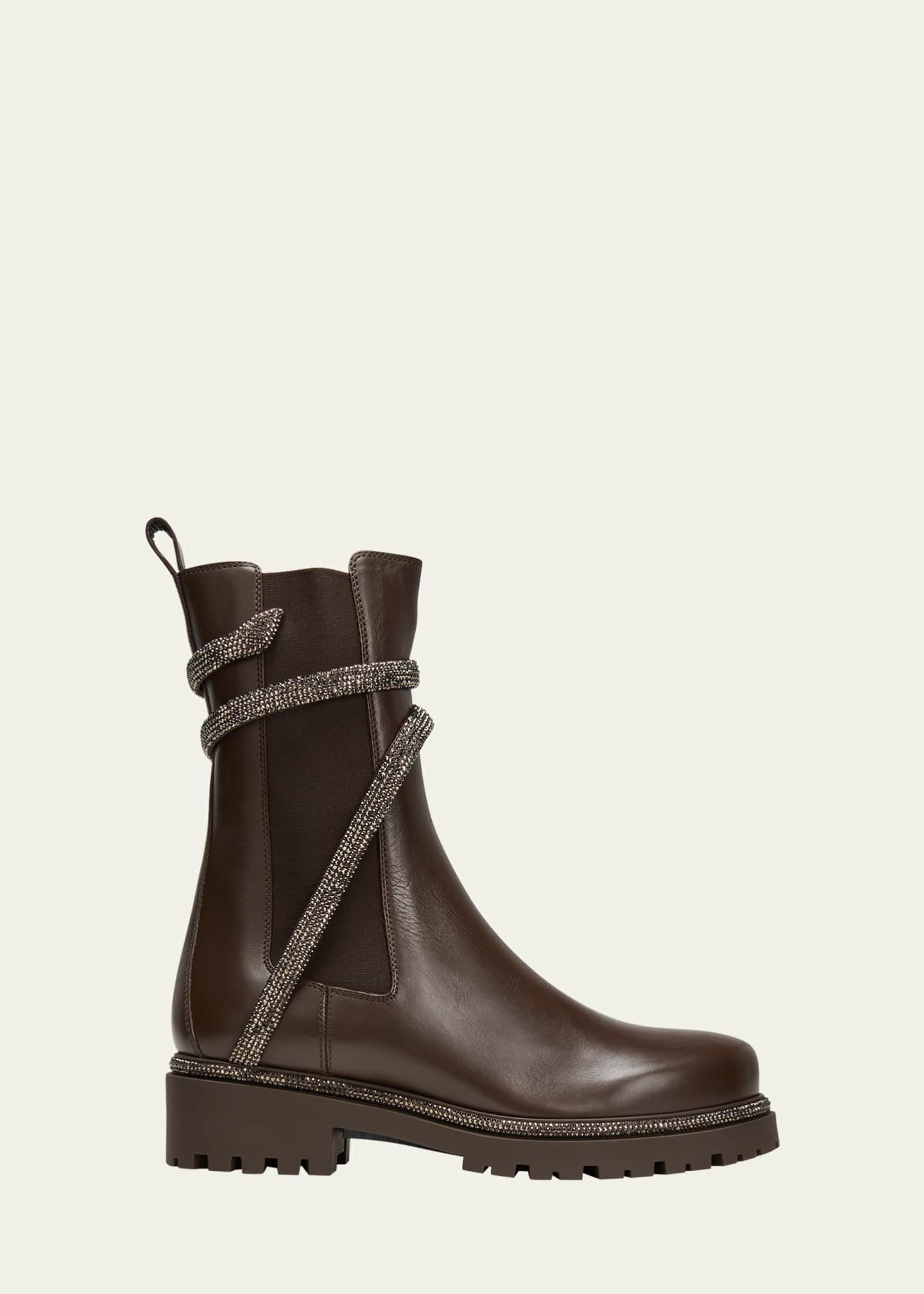 Rene Caovilla Calfskin Strass Wrap Chelsea Boots - Bergdorf Goodman