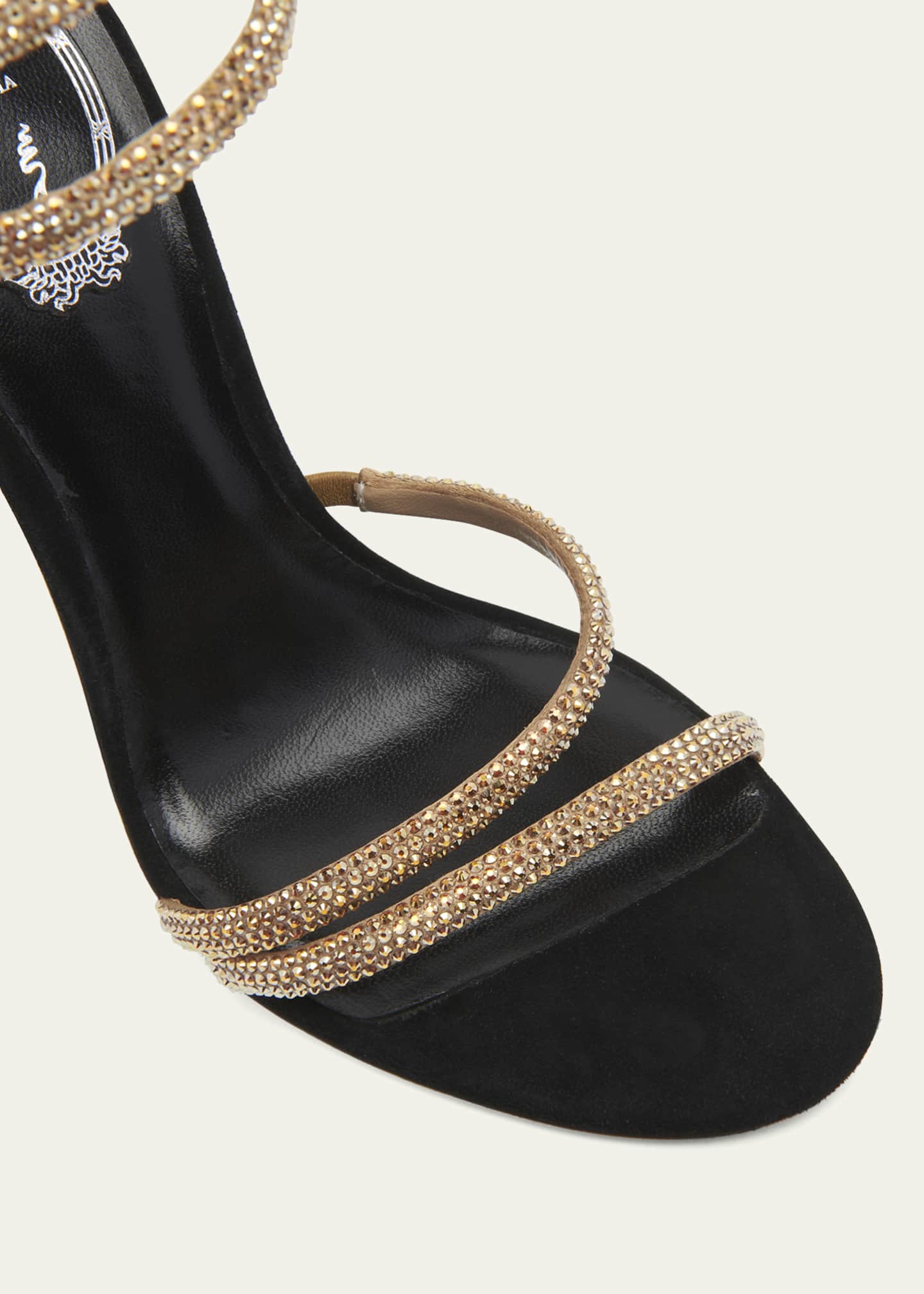 Rene Caovilla Cleo 105mm Strass Snake-Wrap Sandals - Bergdorf Goodman