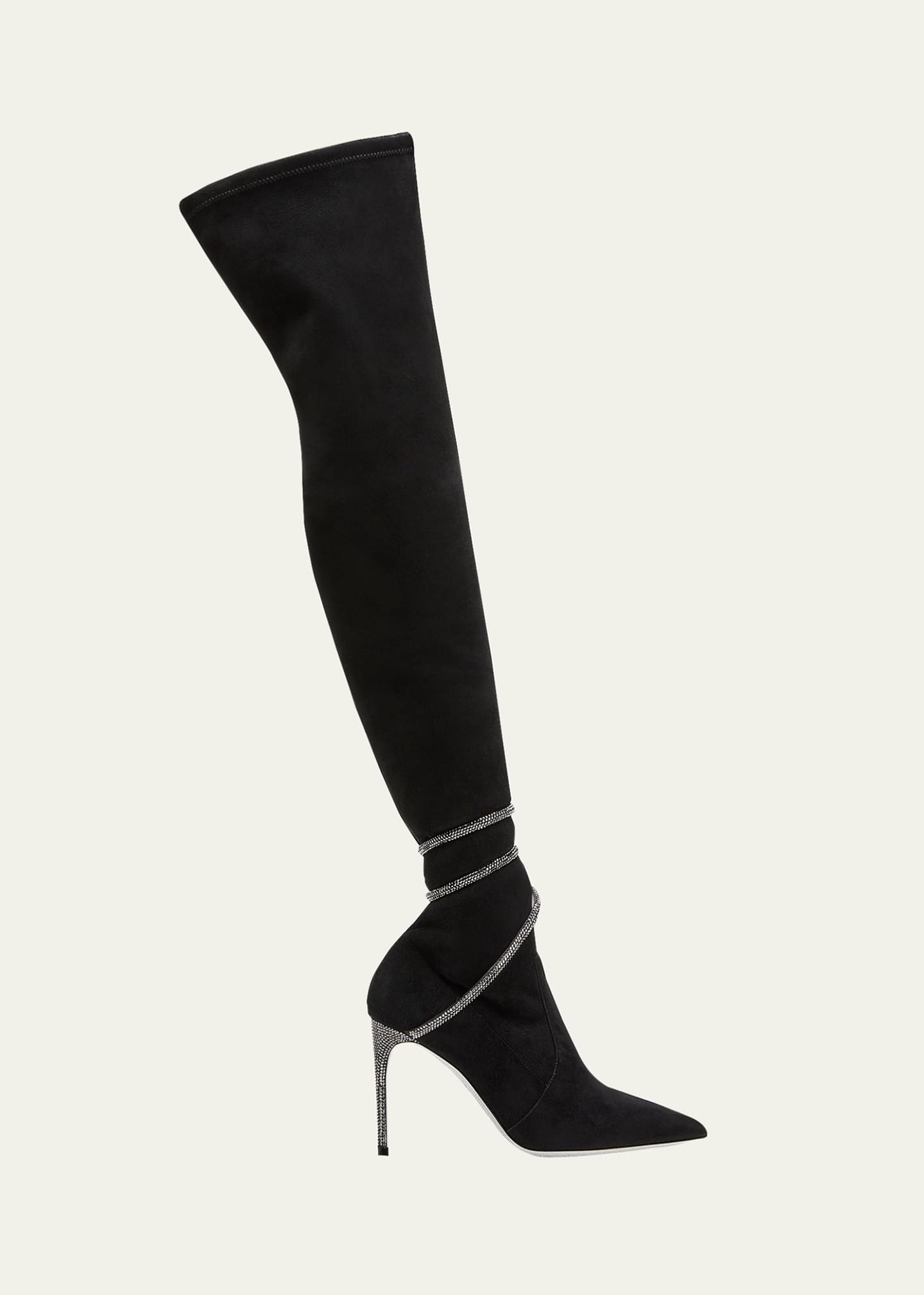 Rene Caovilla Suede Snake Over-The-Knee Boots - Bergdorf Goodman