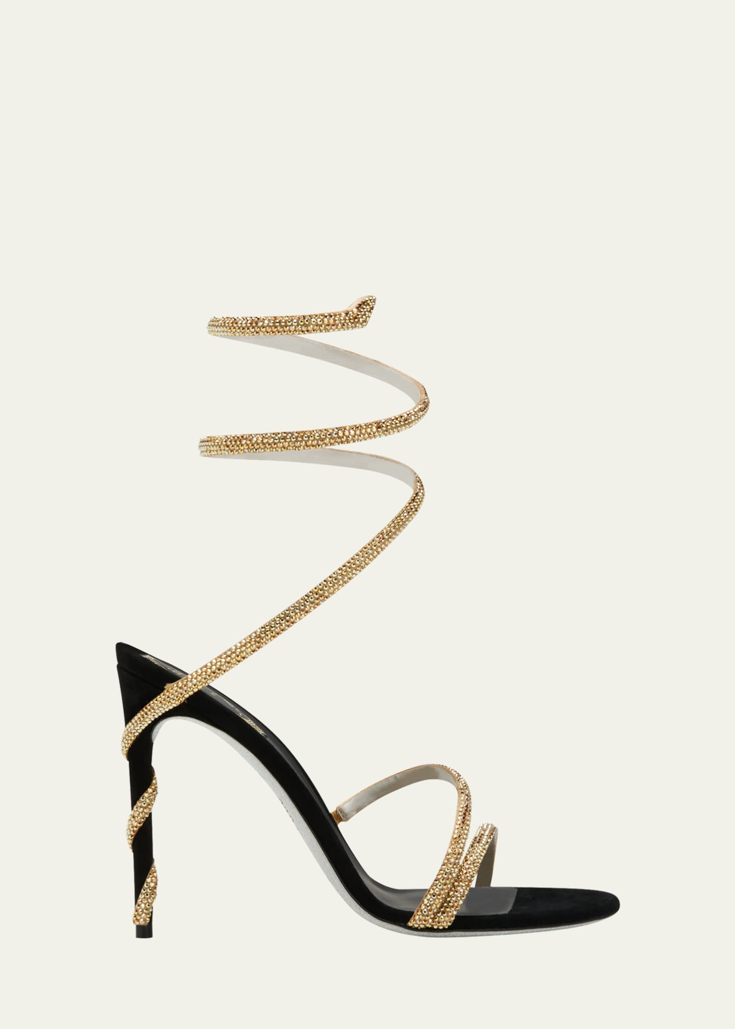 Rene Caovilla Cleo Snake-Wrap Strass Stiletto Sandals - Bergdorf Goodman