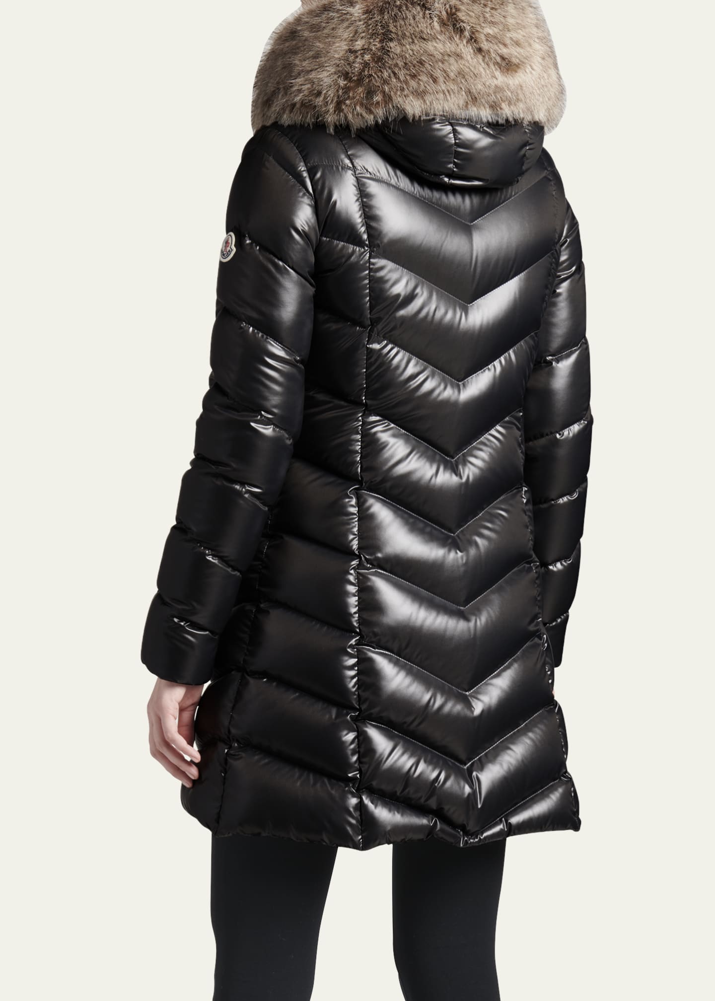 Moncler Fulmarre Faux Fur Long Puffer Coat
