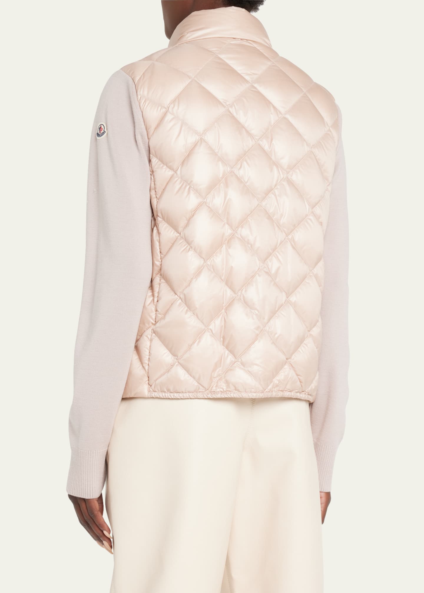 Moncler Mixed Media Cardigan Bergdorf Goodman