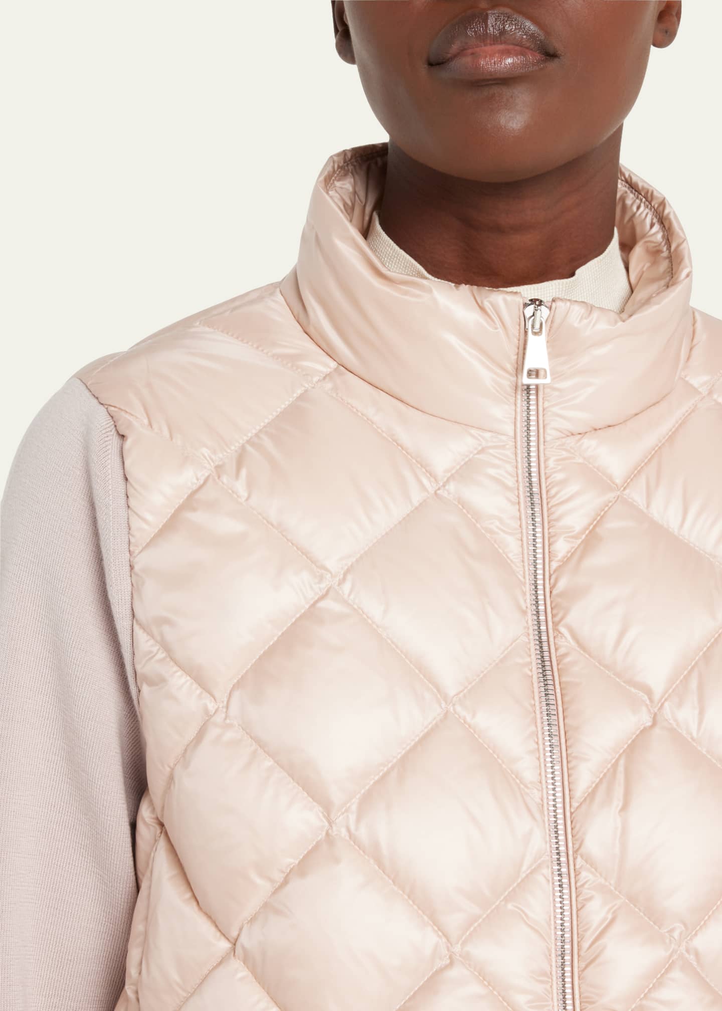 Moncler Mixed Media Cardigan Bergdorf Goodman