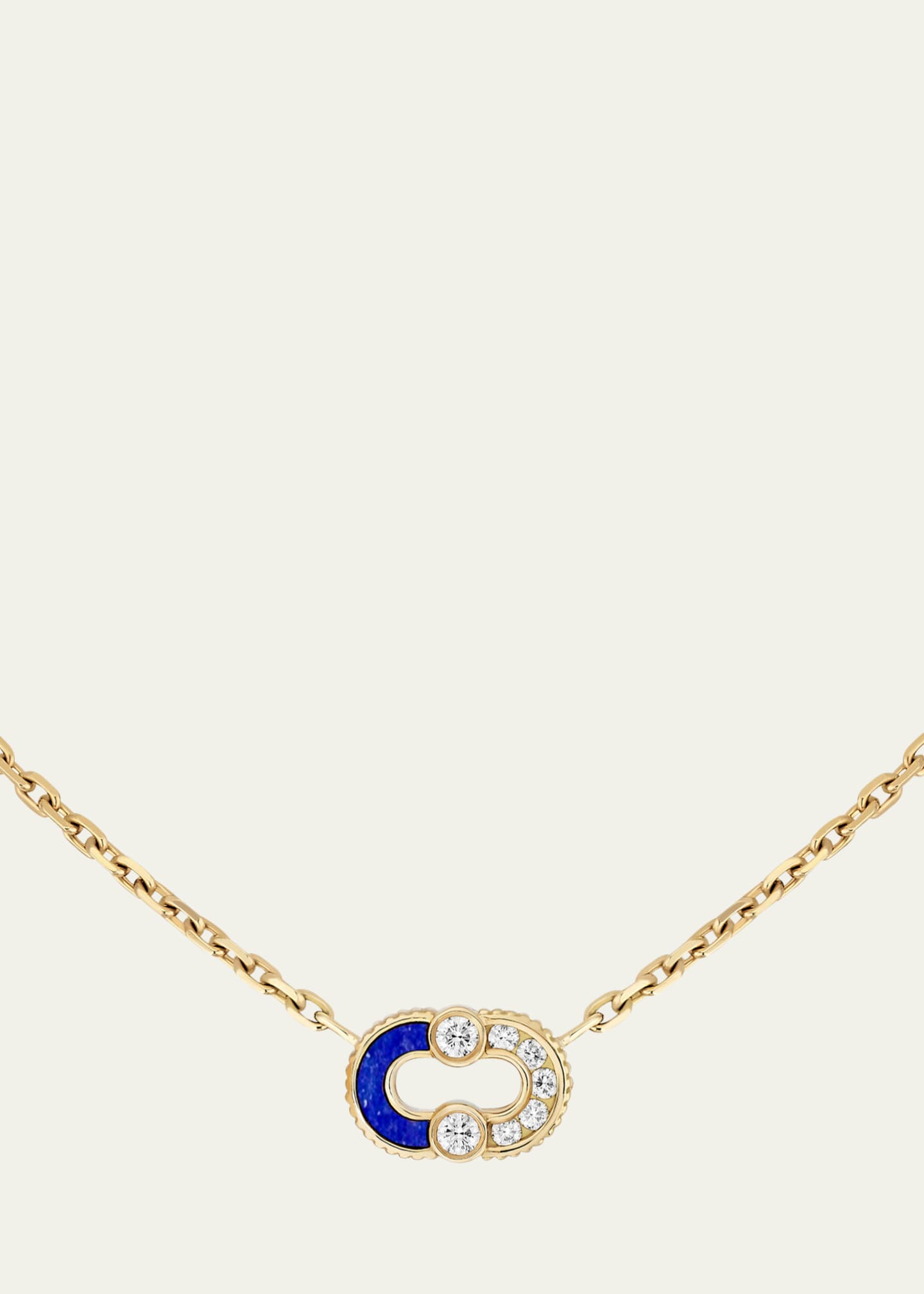 Viltier Magnetic Semi Necklace in Lapis Lazuli, 18K Yellow Gold and Diamonds Image 1 of 3