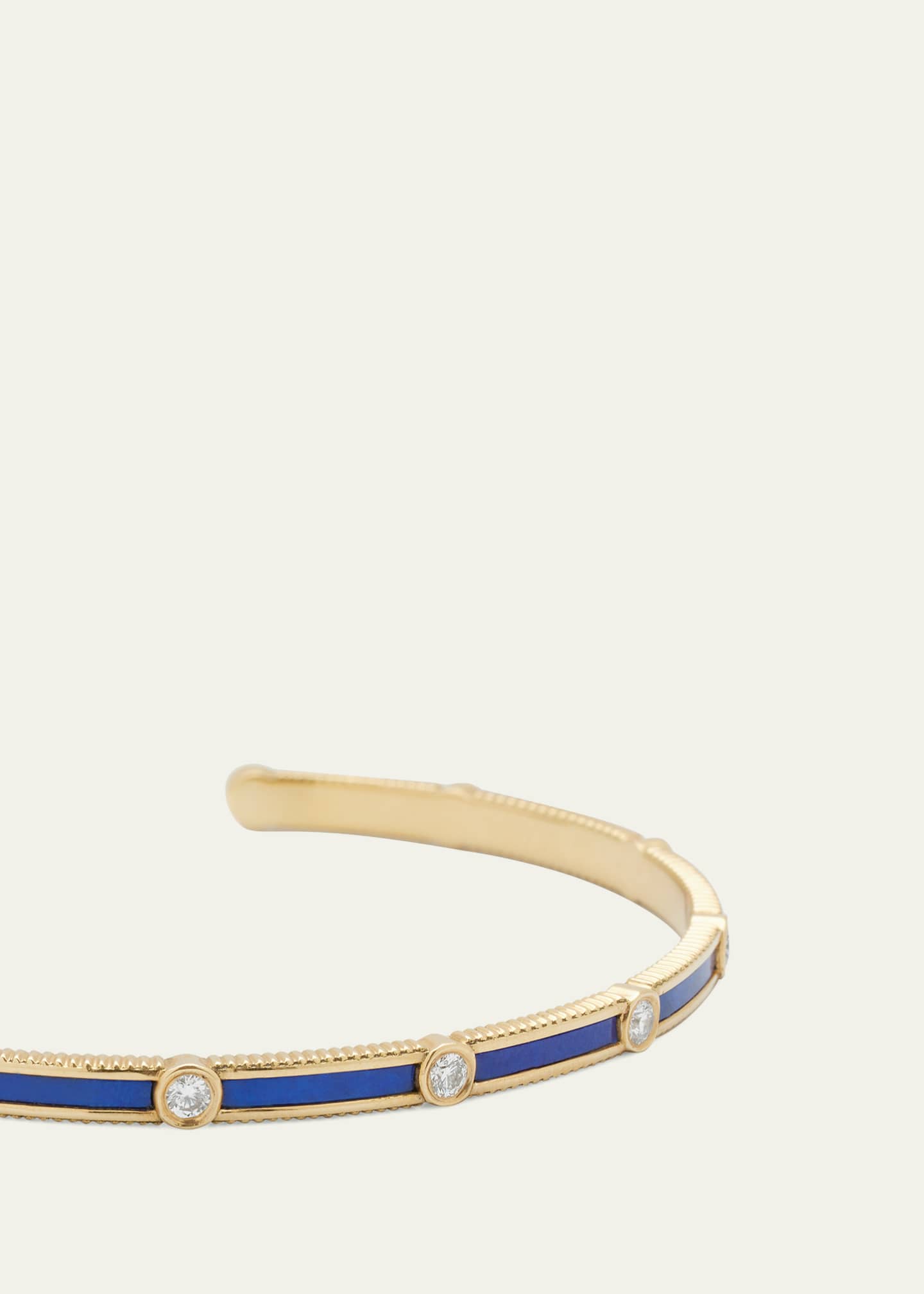 Viltier Rayon Bangle in Lapis Lazuli, 18K Yellow Gold and Diamonds Image 3 of 4
