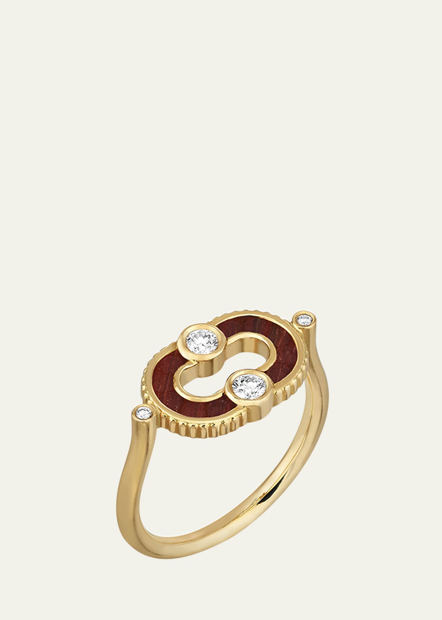 Viltier Magnetic Bull-Eye Ring in 18K Yellow Gold and Diamonds