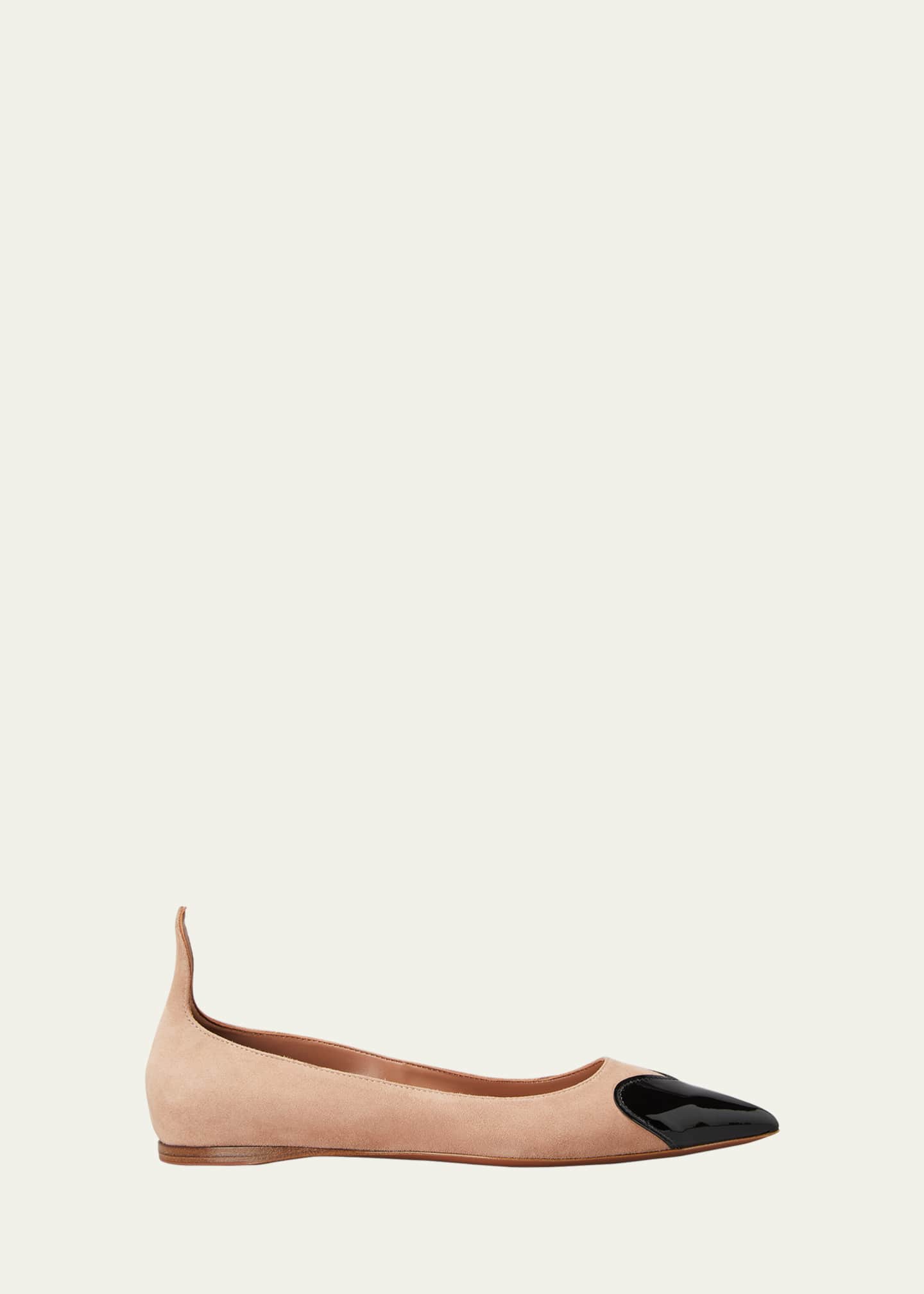 ALAIA Mixed Leather CapToe Ballerina Flats Bergdorf Goodman