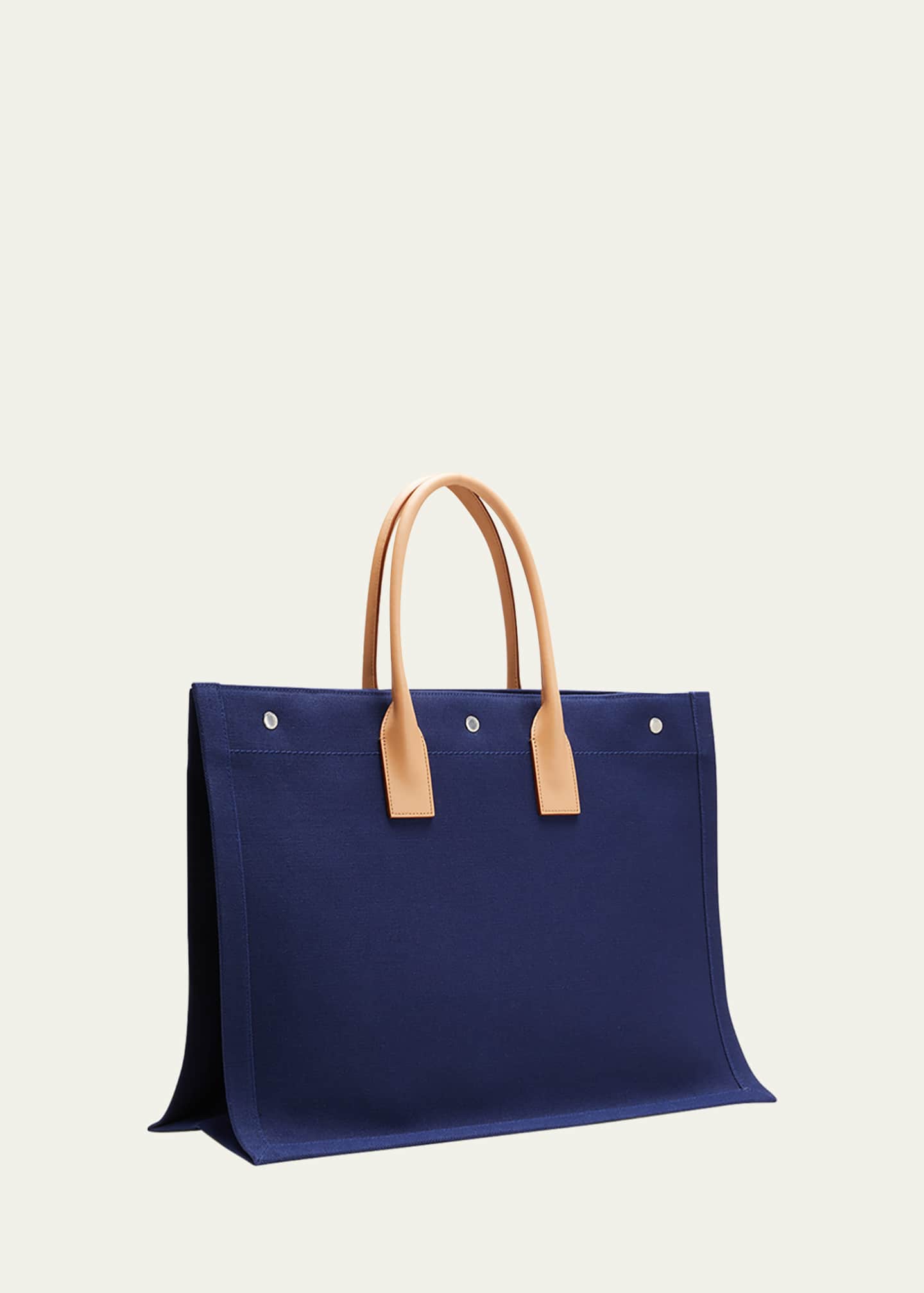 Saint Laurent Men Two-Tone Canvas Rive Gauche Shopping Bag