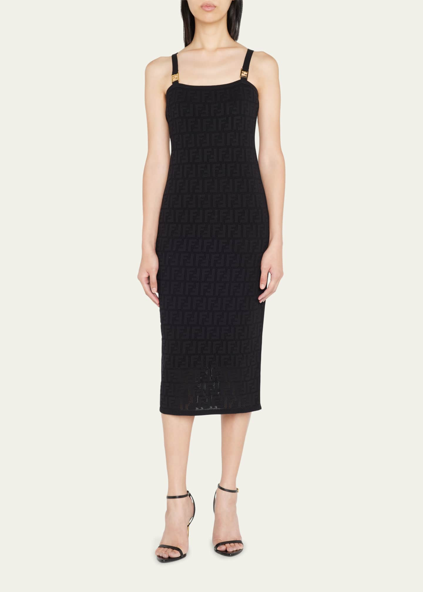 Fendi FF Sleeveless Bodycon Midi Dress - Bergdorf Goodman