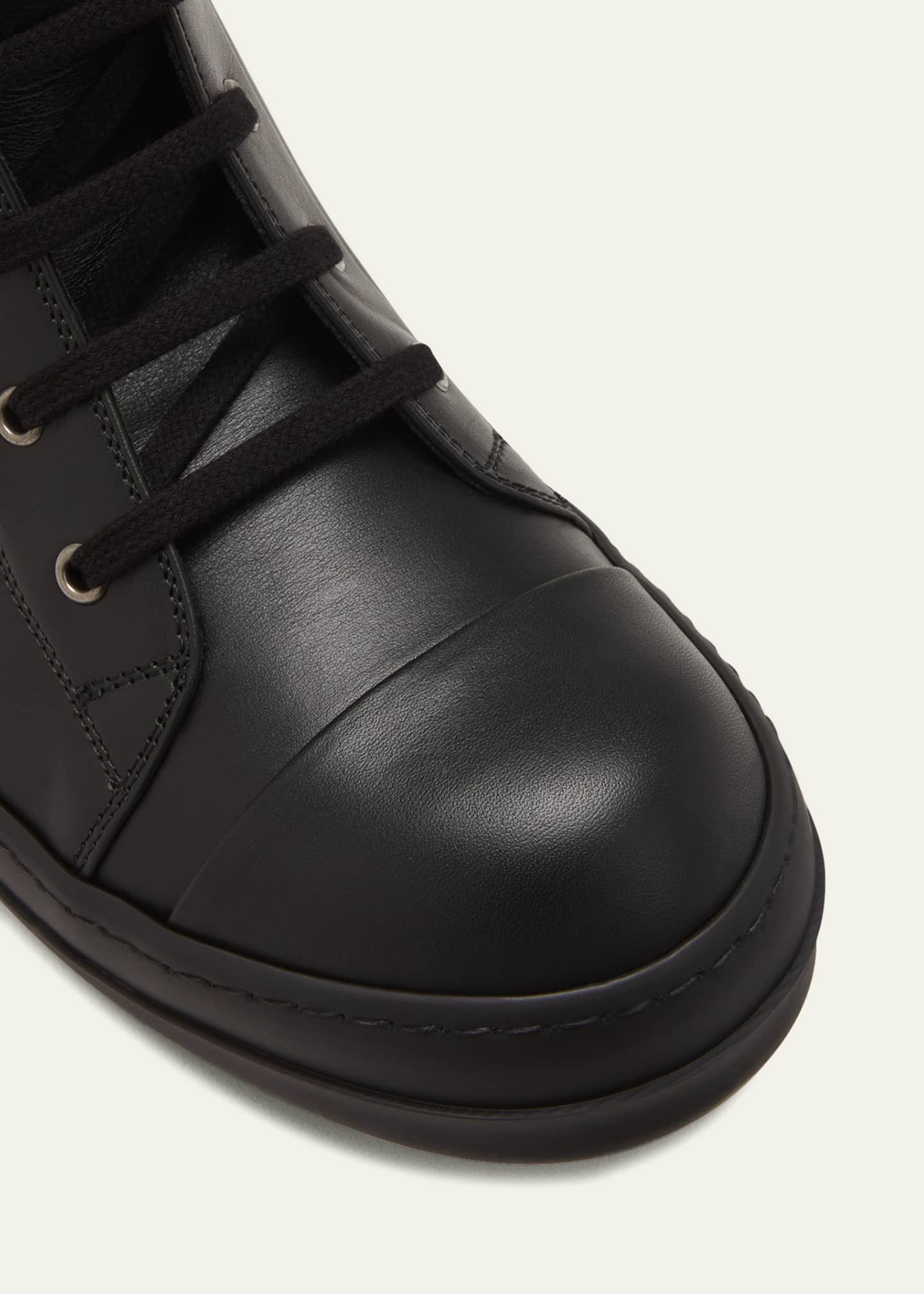 Rick Owens Men's Leather Zip HighTop Sneakers Bergdorf Goodman