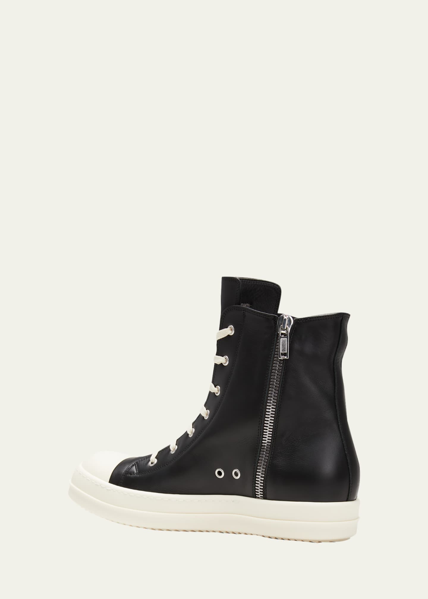 Rick Owens Men's Leather Zip HighTop Sneakers Bergdorf Goodman