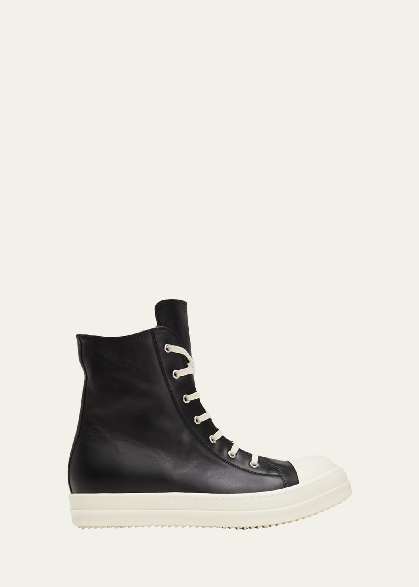 Rick Owens Men's Leather Zip HighTop Sneakers Bergdorf Goodman