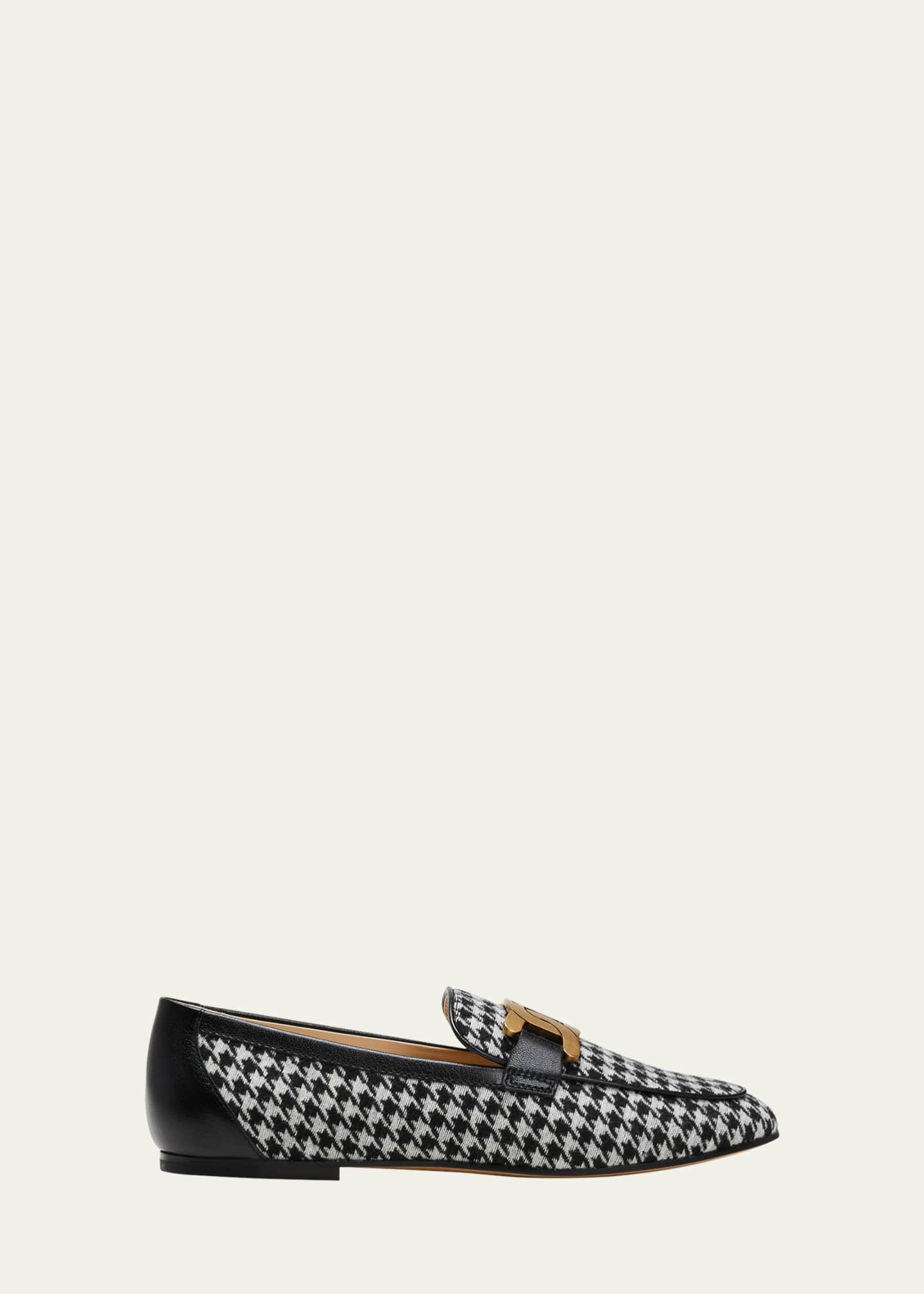 Tod's Kate Houndstooth Chain Loafers - Bergdorf Goodman
