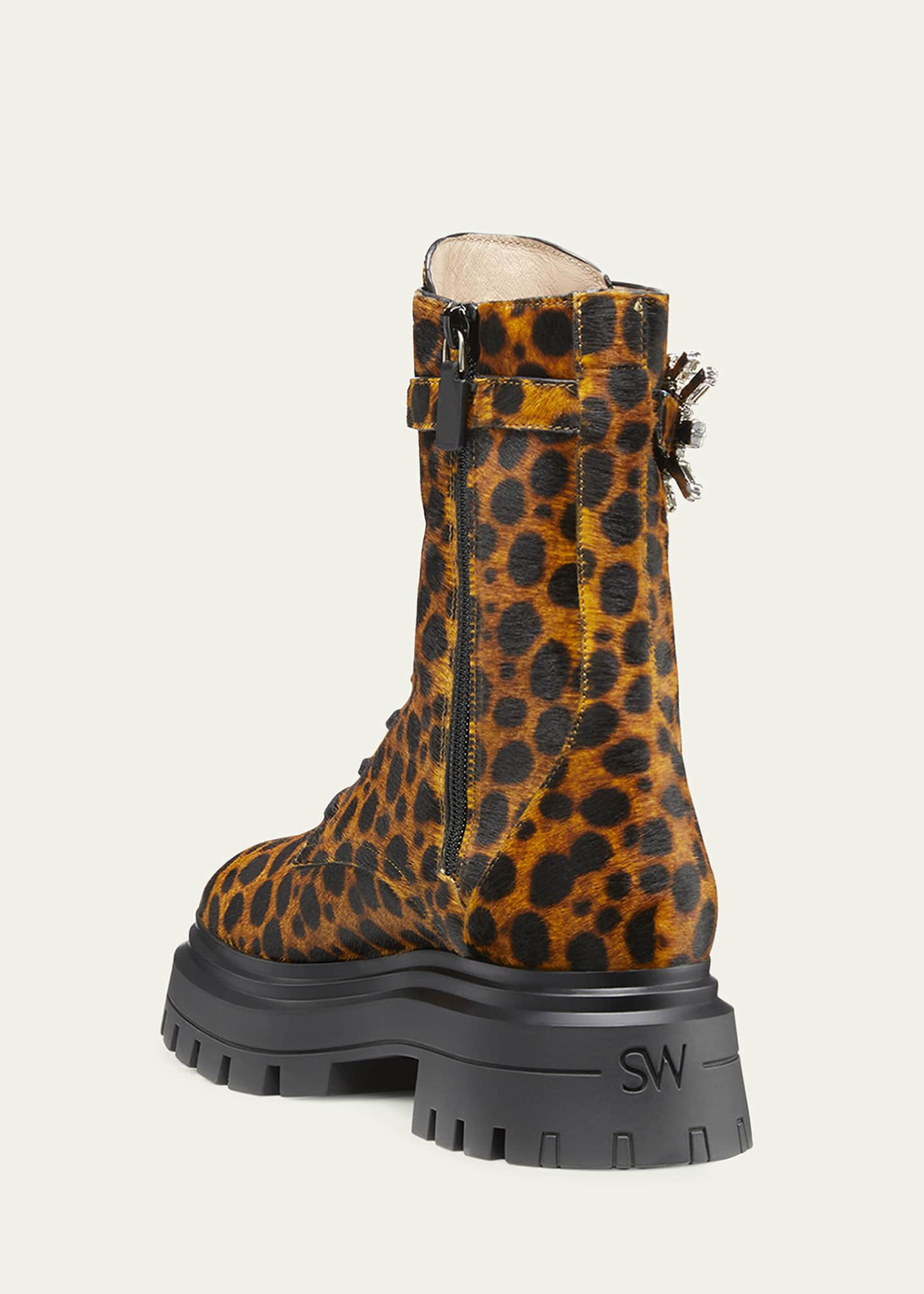 Stuart Weitzman Crystal Nova Bedford Leopard Booties - Bergdorf