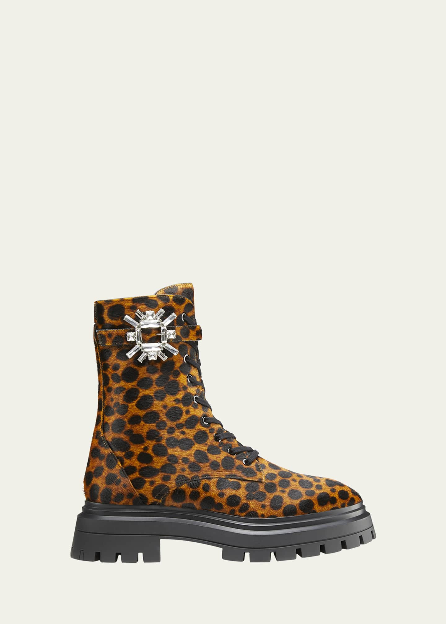 Stuart Weitzman Crystal Nova Bedford Leopard Booties - Bergdorf Goodman