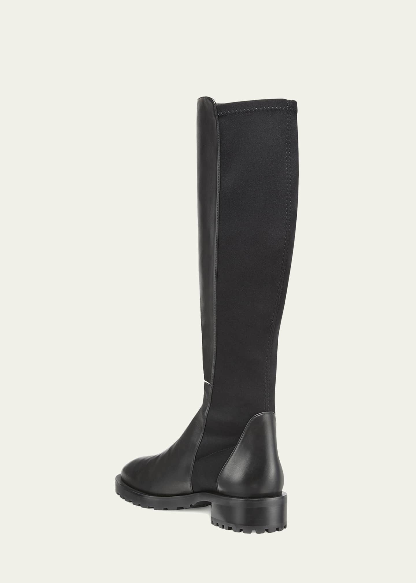 Stuart Weitzman 5050 Leather LugSole Knee Boots Bergdorf Goodman