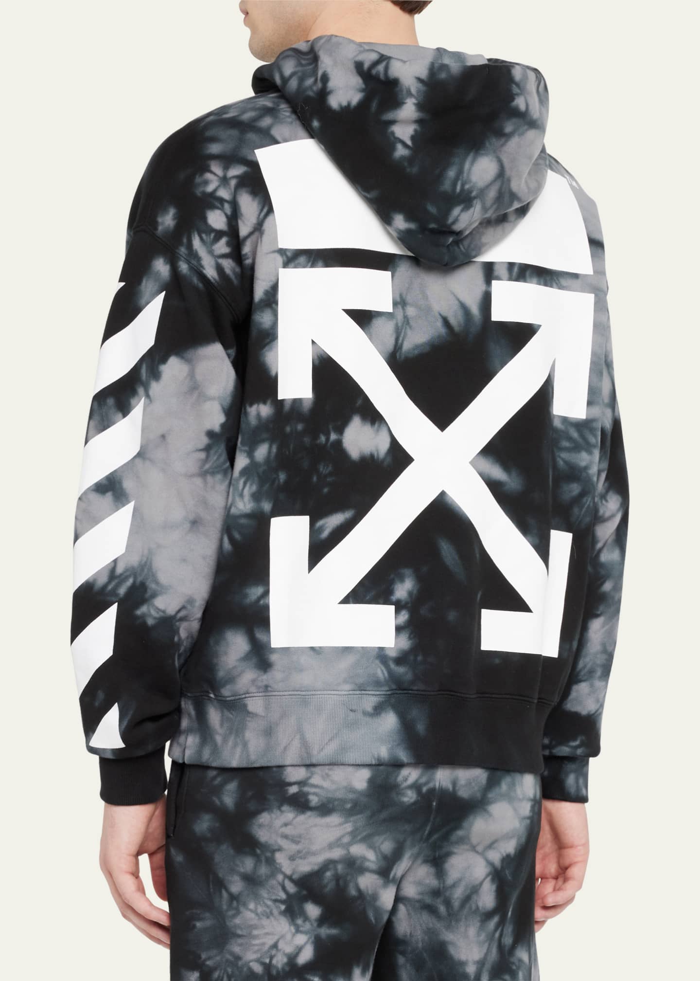 Off-White Men's Diagonal Arrow Tie-Dye Skate Hoodie