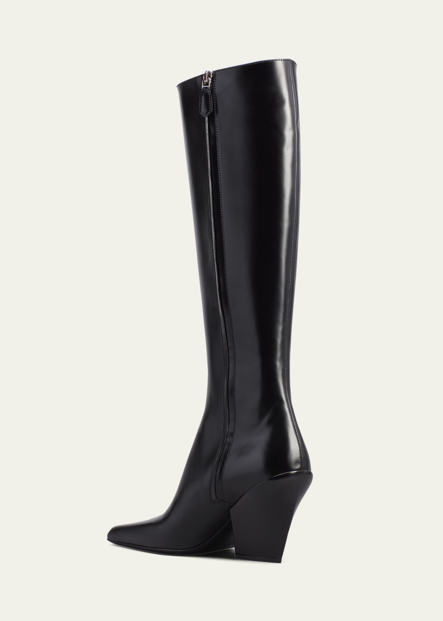 Prada Leather Square-Toe Tall Chelsea Boots - Bergdorf Goodman