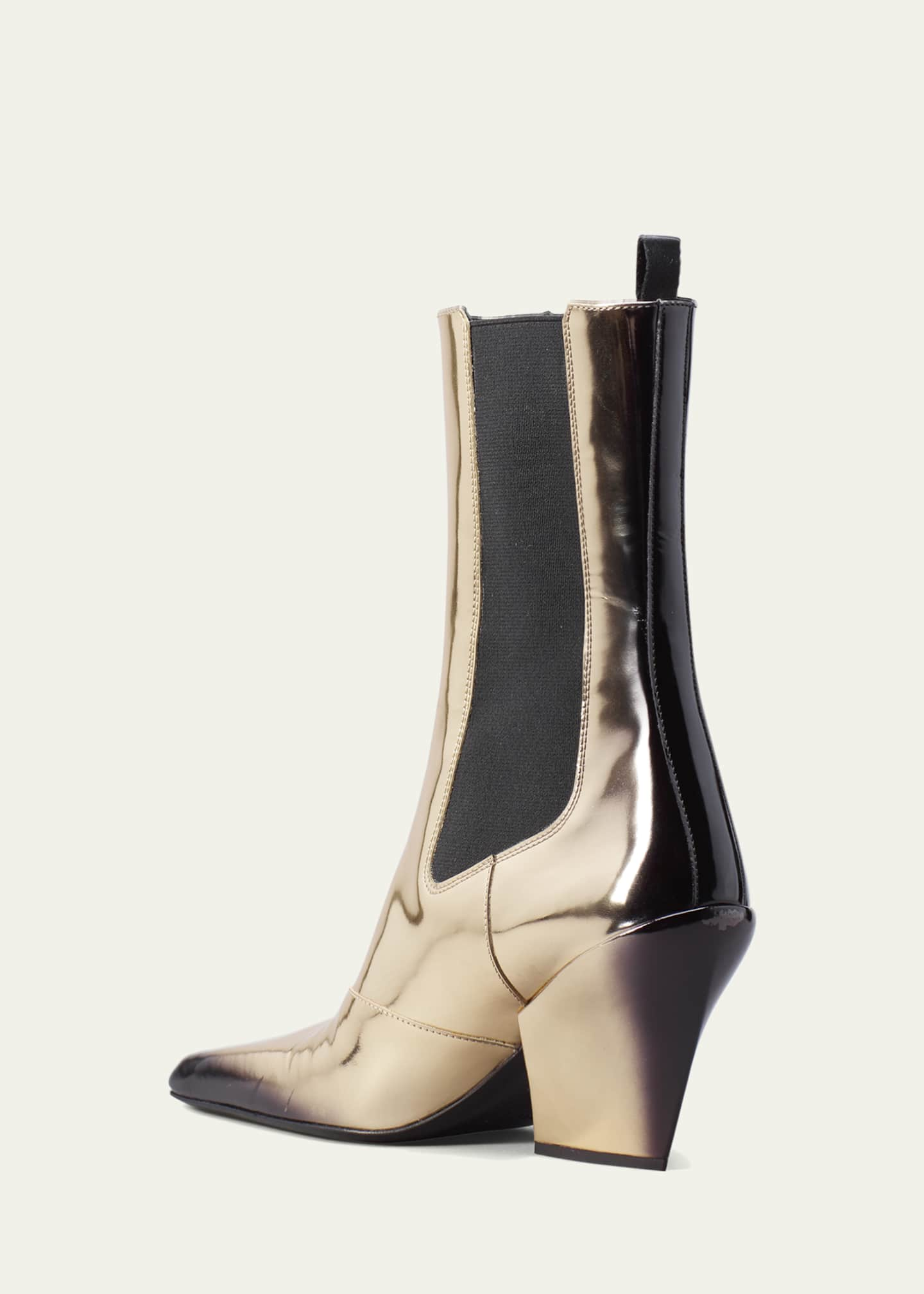 Prada Metallic Square-Toe Chelsea Booties - Bergdorf Goodman