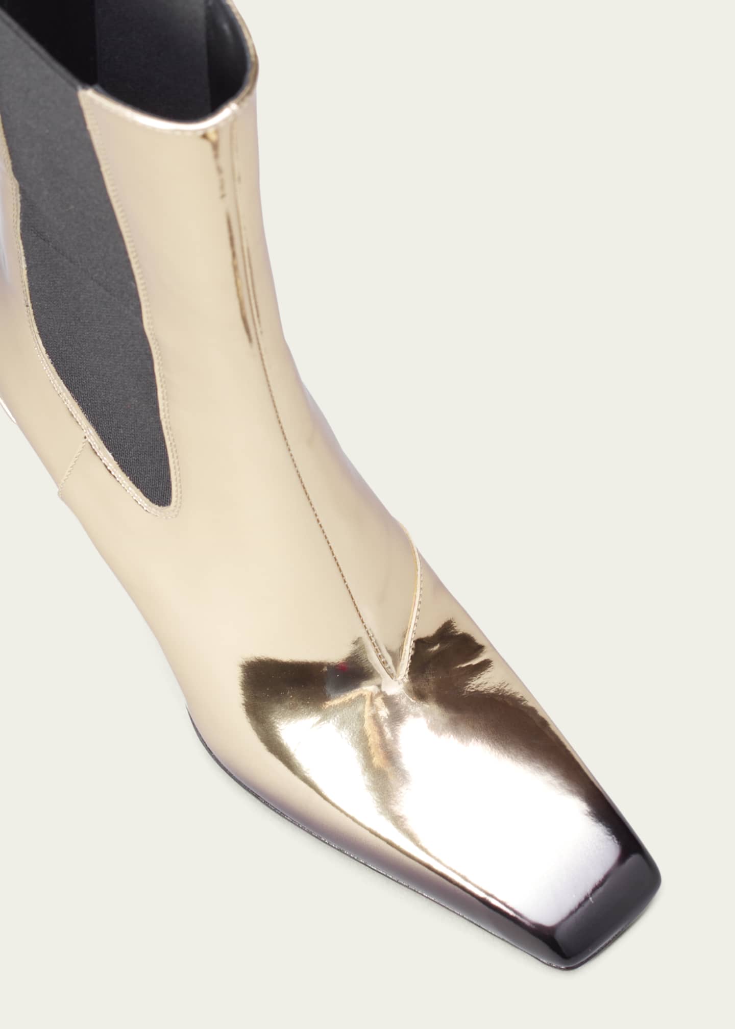 Prada Metallic Square Toe Chelsea Booties Bergdorf Goodman