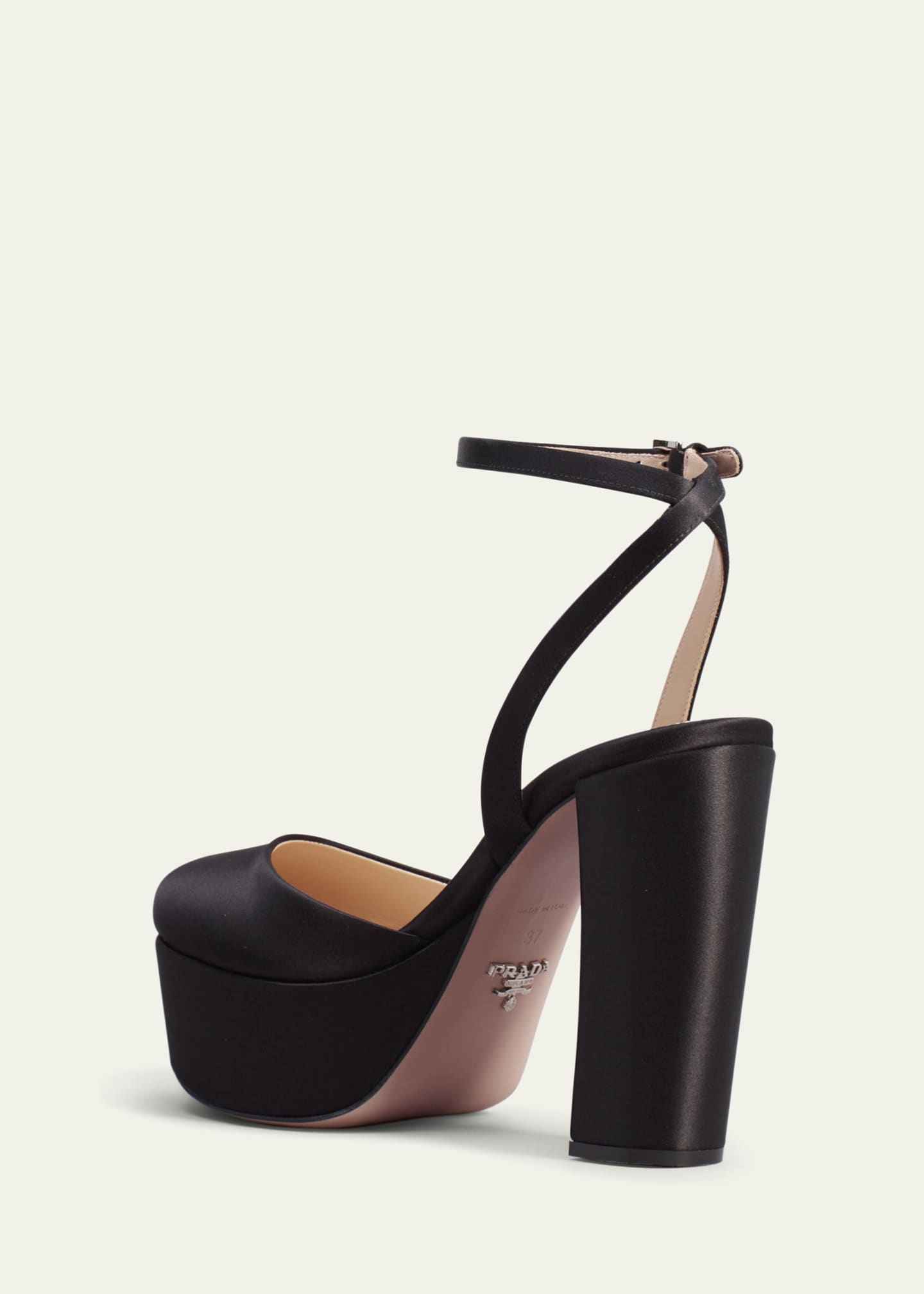 Prada Silk AnkleStrap Platform Pumps Bergdorf Goodman