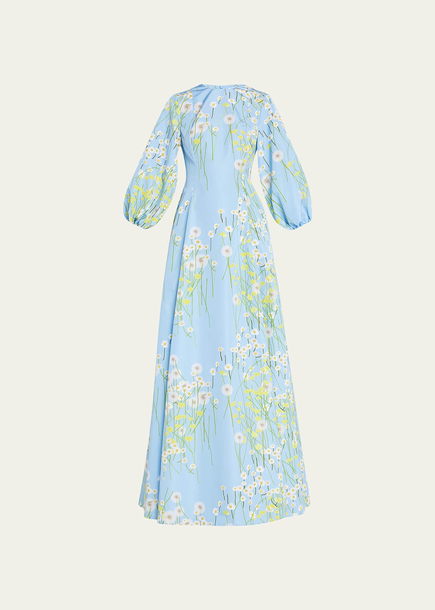 BERNADETTE Flower-Print Puff-Sleeve Maxi Dress - Bergdorf Goodman