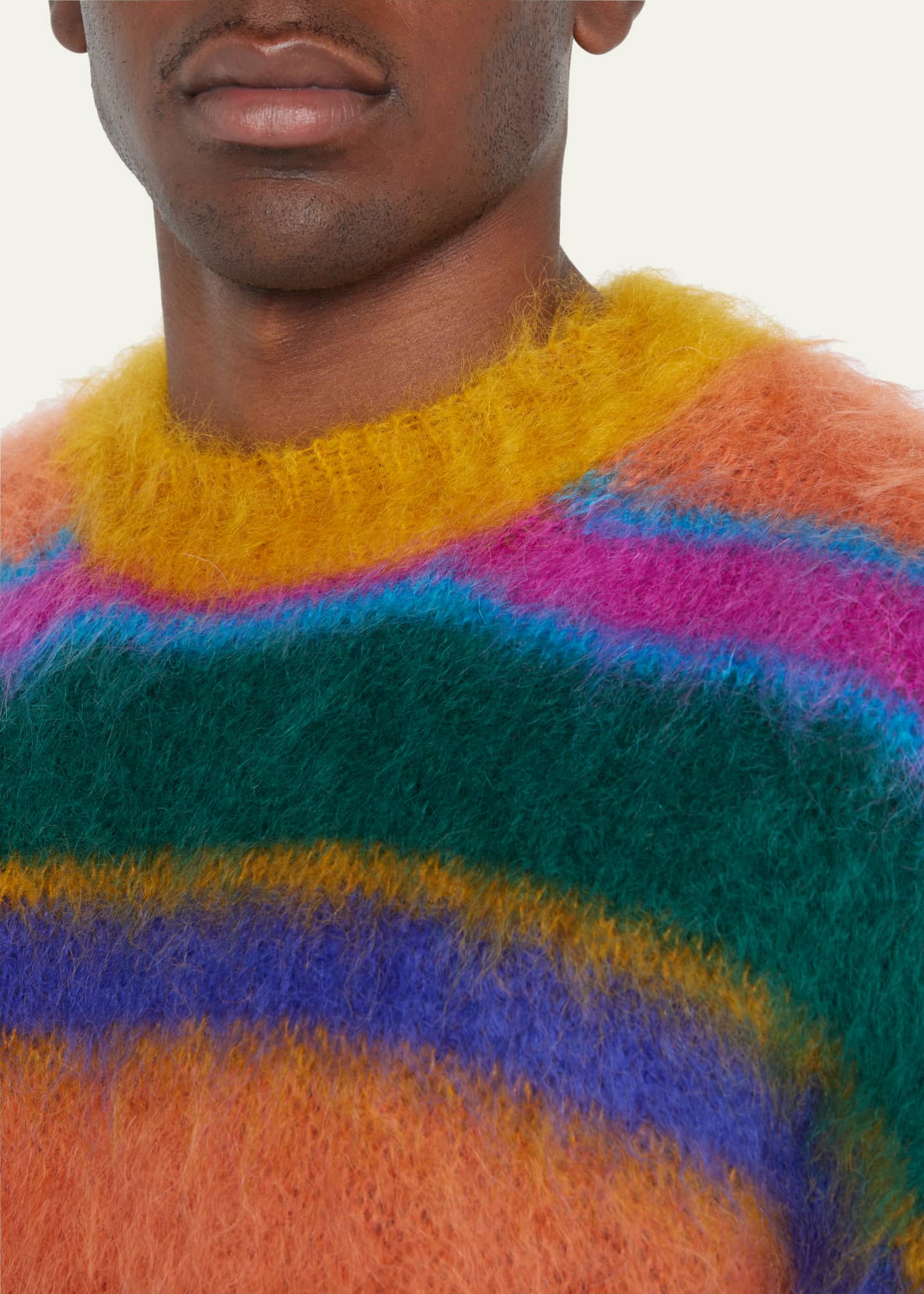 Marni Men s Striped Mohair Sweater Bergdorf Goodman