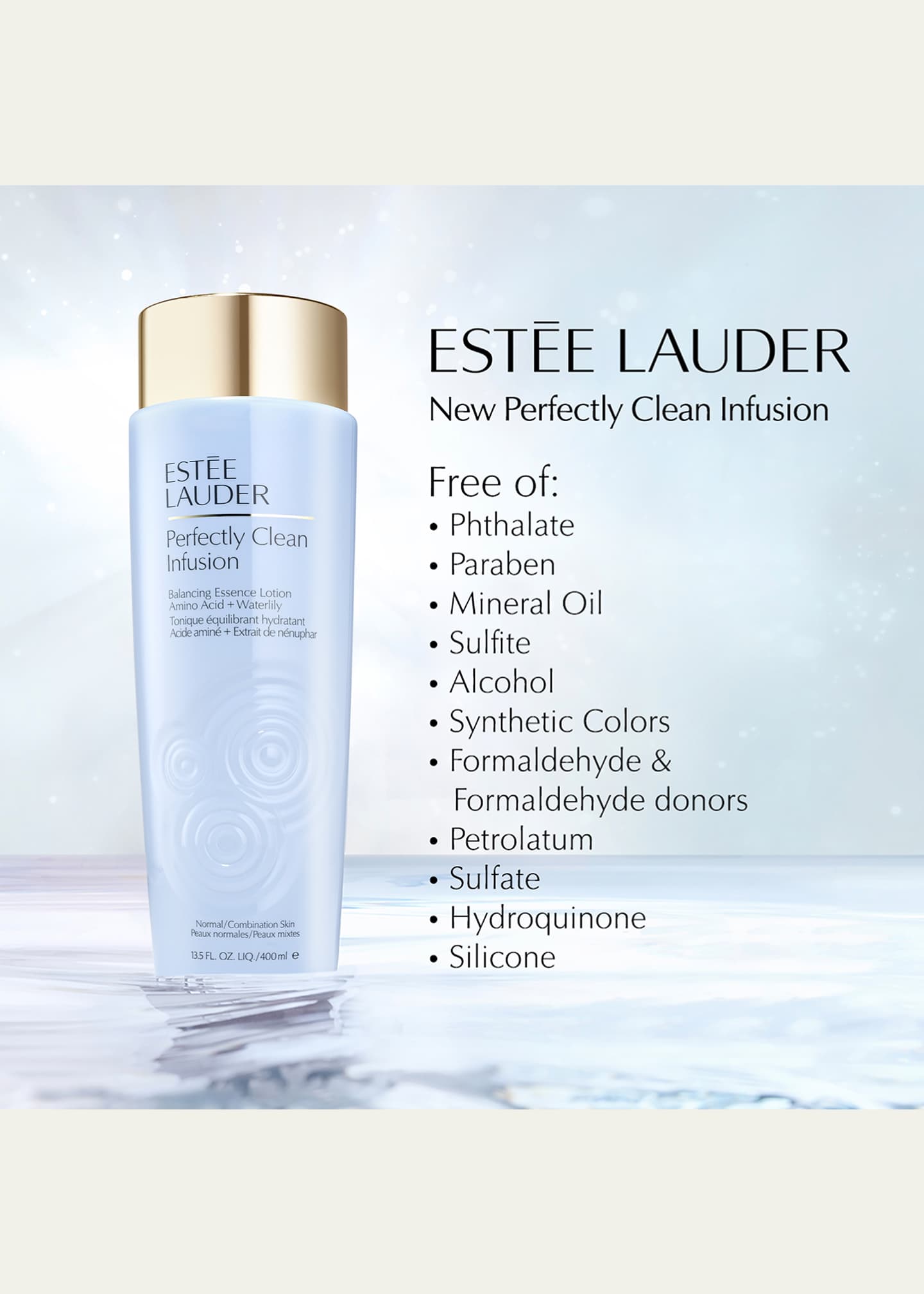 Estee Lauder Perfectly Clean Infusion Balancing Skin Essence Face Lotion Toner with Amino Acid + Waterlily Image 4 of 4