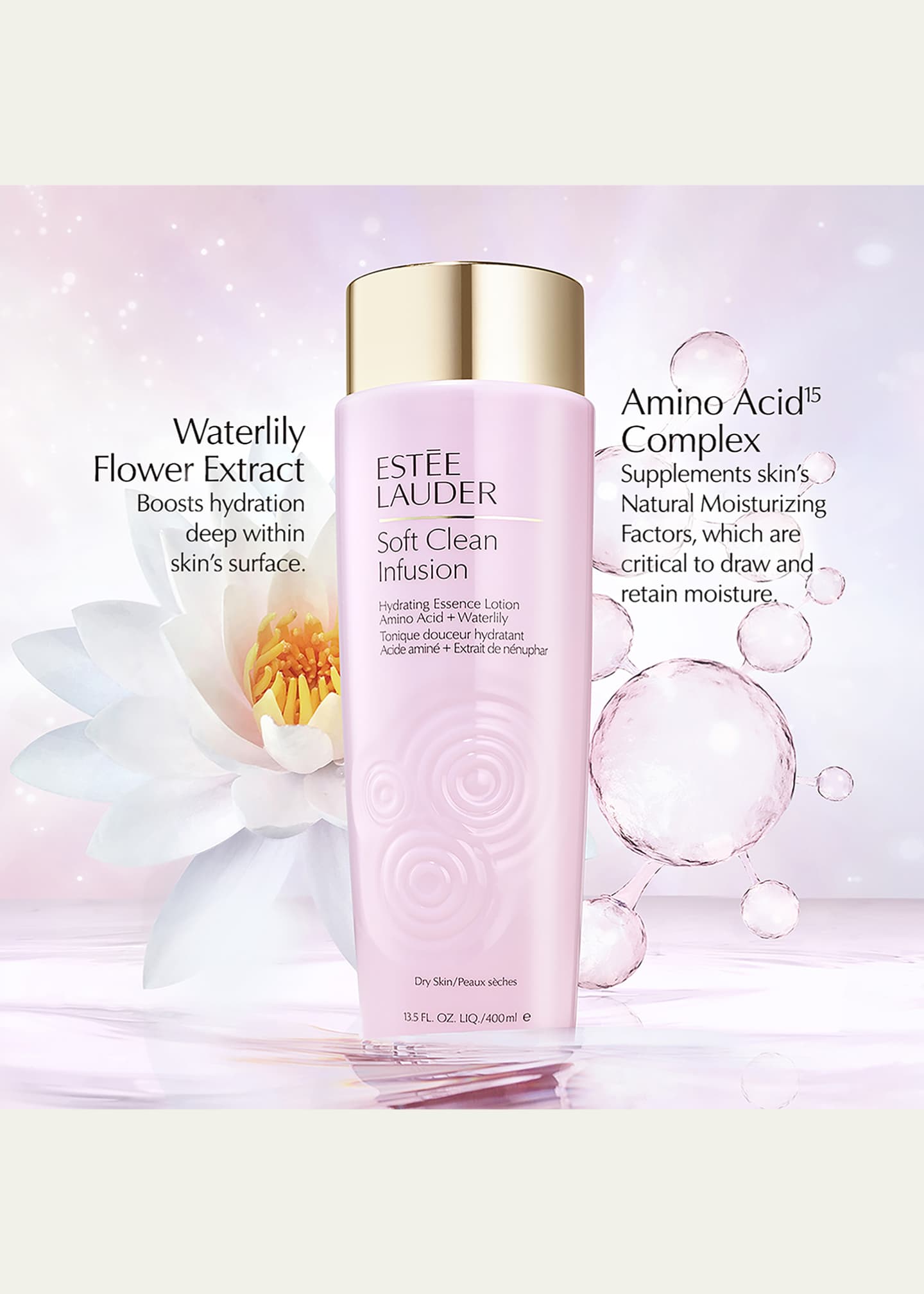 Estee Lauder Soft Clean Infusion Hydrating Skin Essence Face Lotion with Amino Acid + Waterlily Image 3 of 4