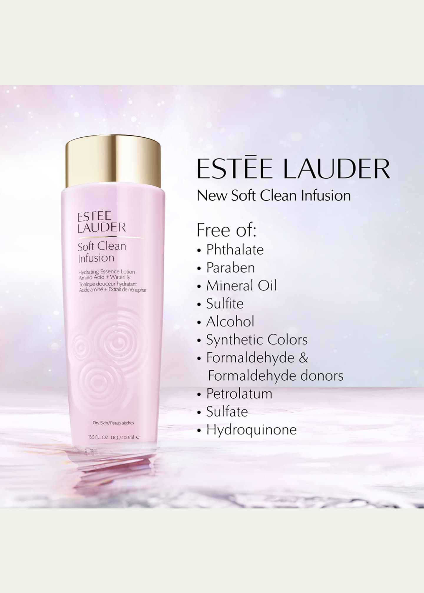 Estee Lauder Soft Clean Infusion Hydrating Skin Essence Face Lotion with Amino Acid + Waterlily Image 4 of 4