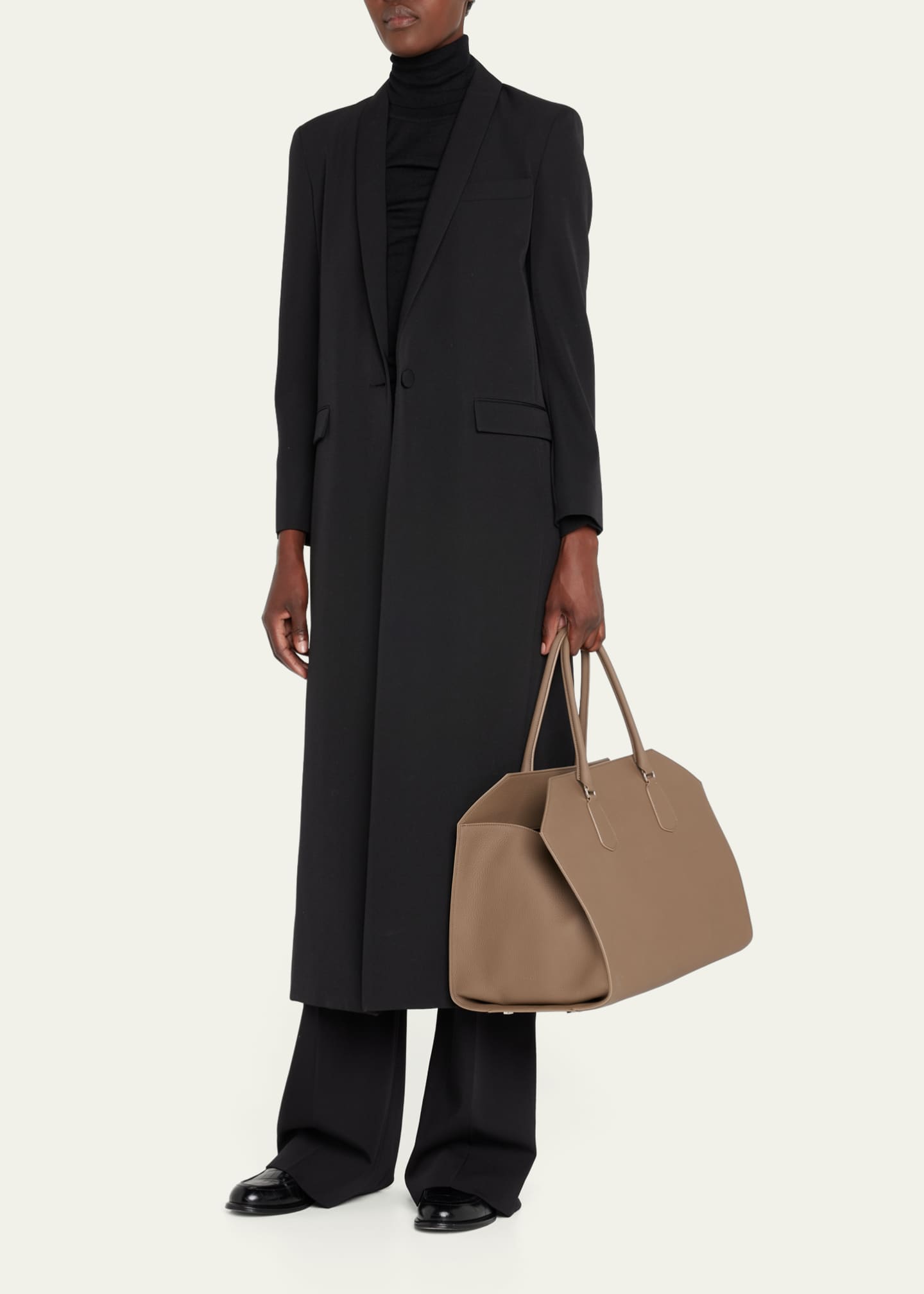 THE ROW Geo Margaux Top-Handle Bag in Grained Leather - Bergdorf Goodman