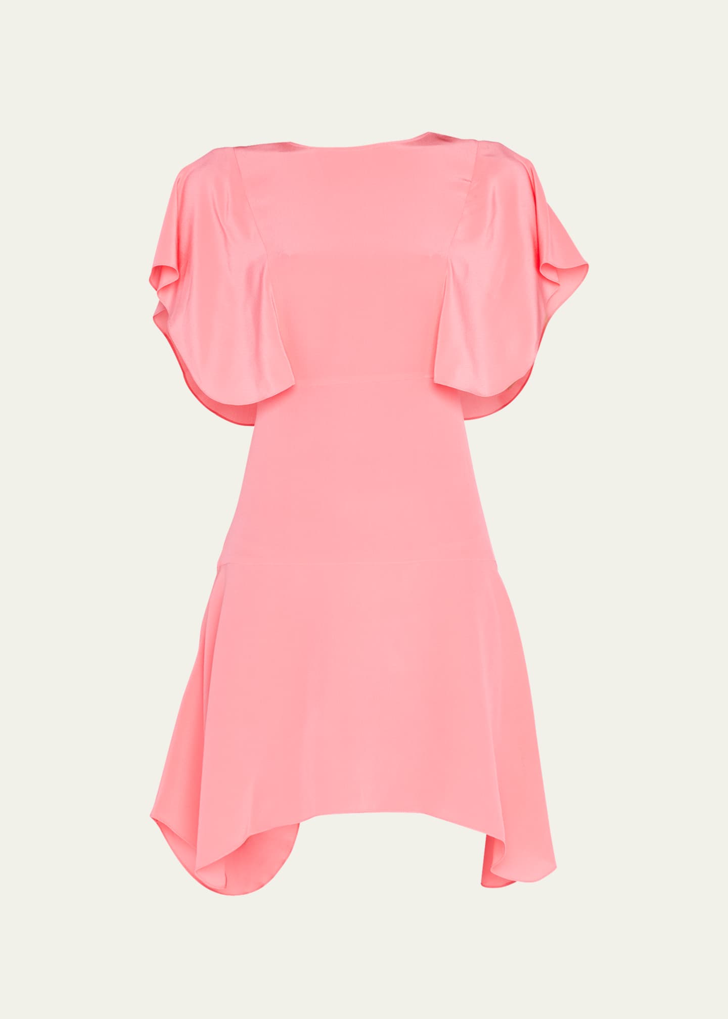 Stella McCartney Fit-&-Flare Silk Flutter-Sleeve Mini Dress - Bergdorf ...