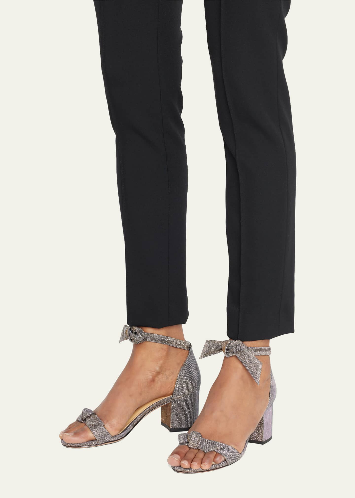 Alexandre Birman Clarita Metallic Ankle-Bow Sandals Image 2 of 5