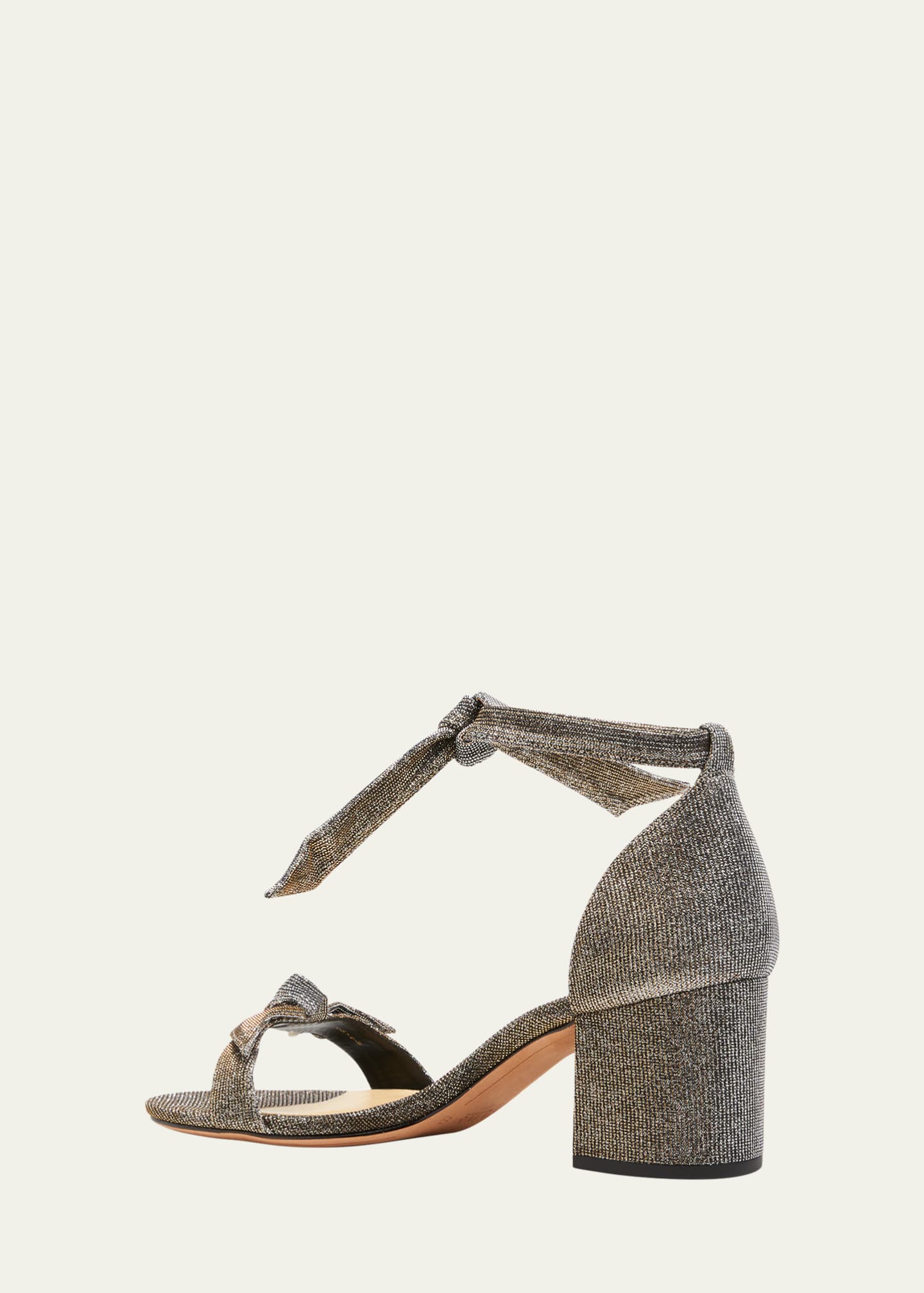 Alexandre Birman Clarita Metallic Ankle-Bow Sandals Image 4 of 5