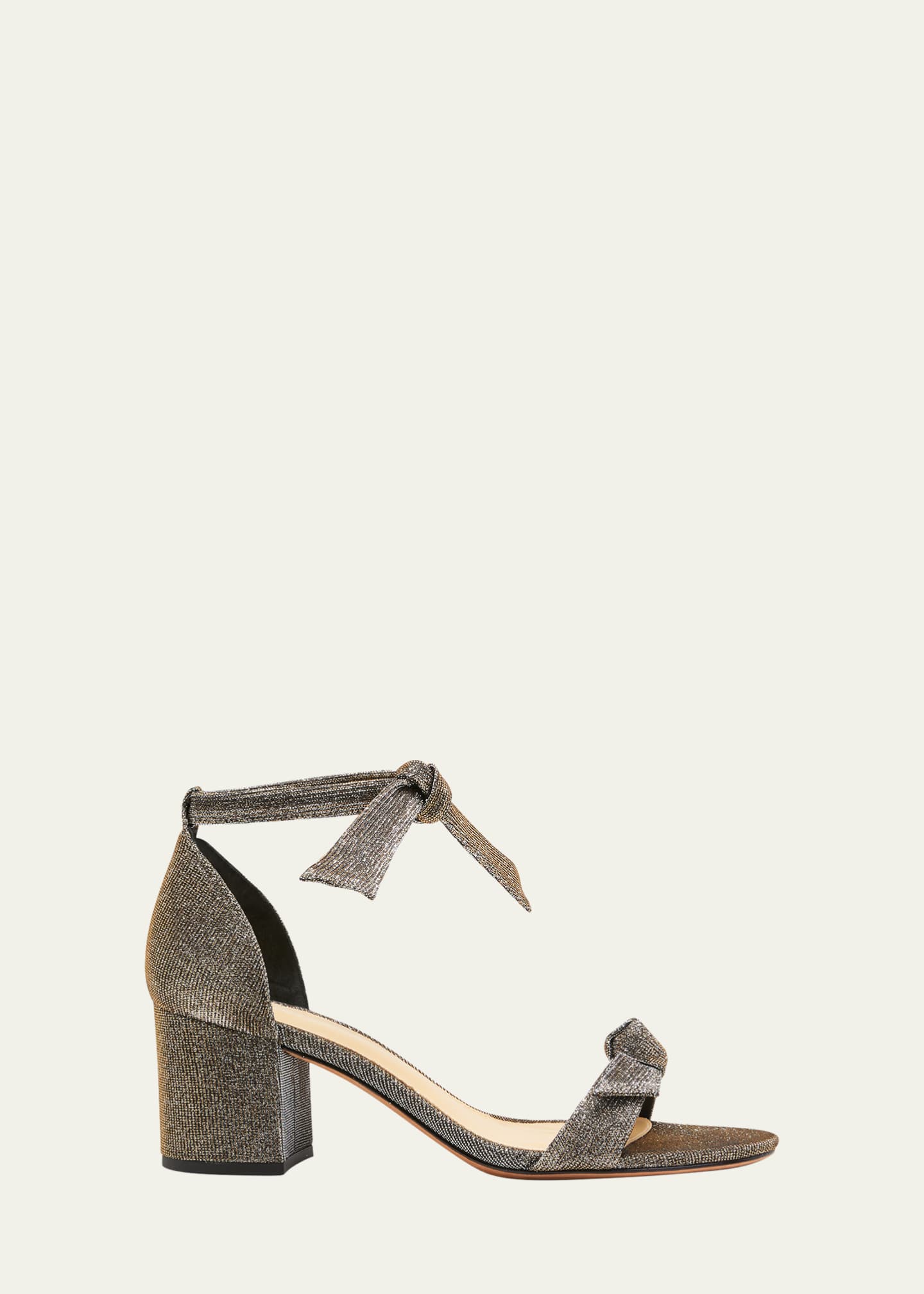 Alexandre Birman Clarita Metallic Ankle-Bow Sandals Image 1 of 5