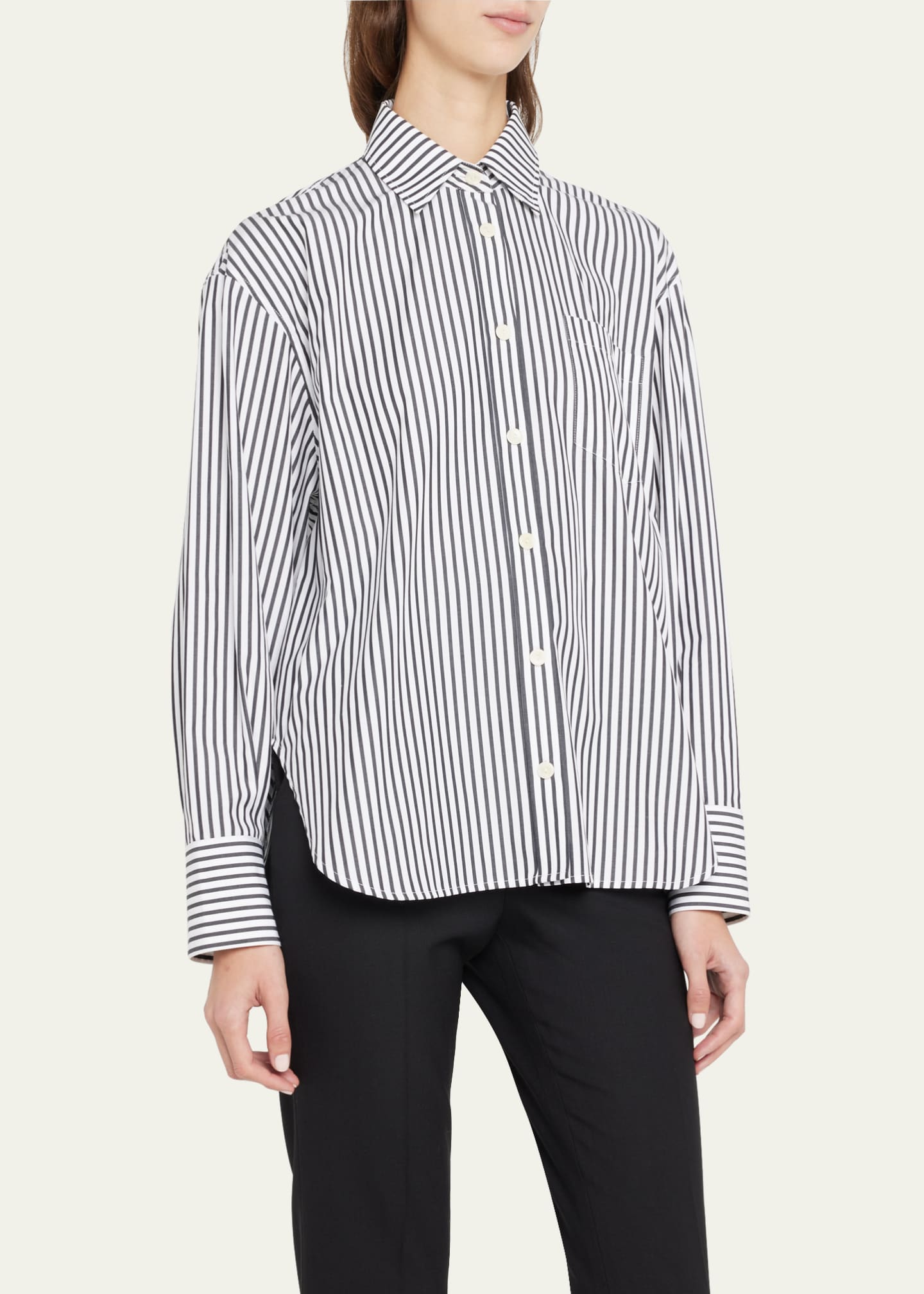 MARIA MCMANUS Stripe Oversized Button Down Shirt - Bergdorf Goodman
