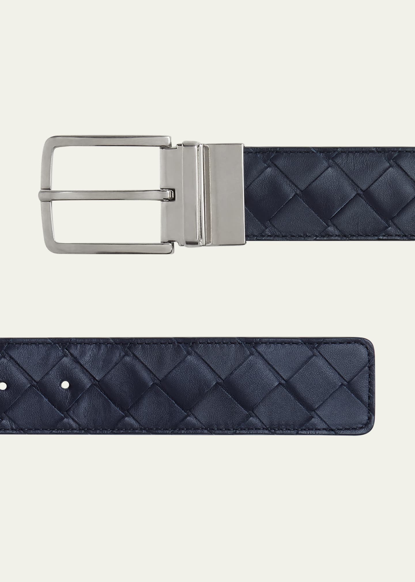 Bottega Veneta Men's Reversible Intrecciato Leather Belt