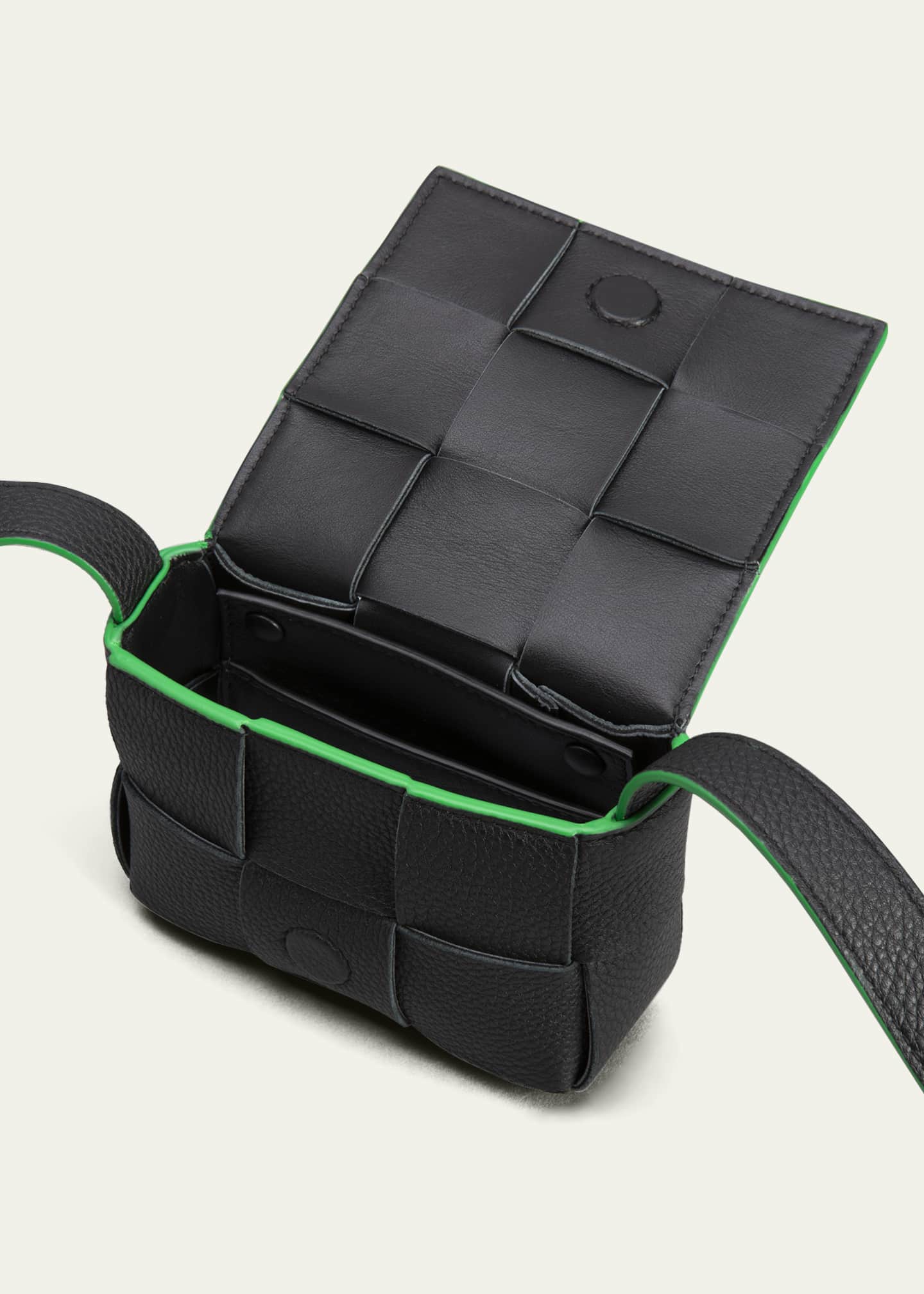 Bottega Veneta Intrecciato Leather Messenger Bag - Men - Green Bags