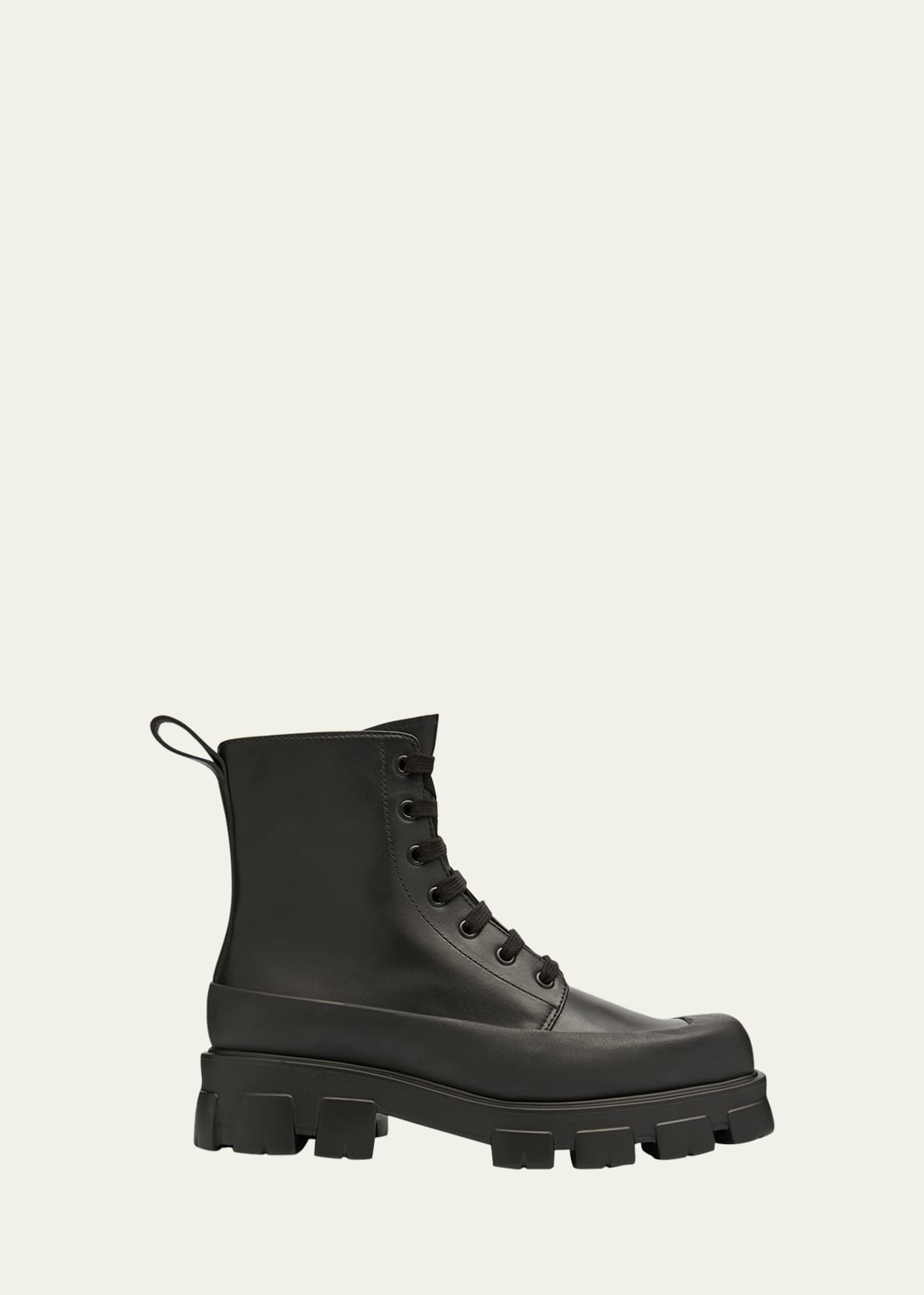 Prada Men's Lug-Sole Leather Combat Boots - Bergdorf Goodman