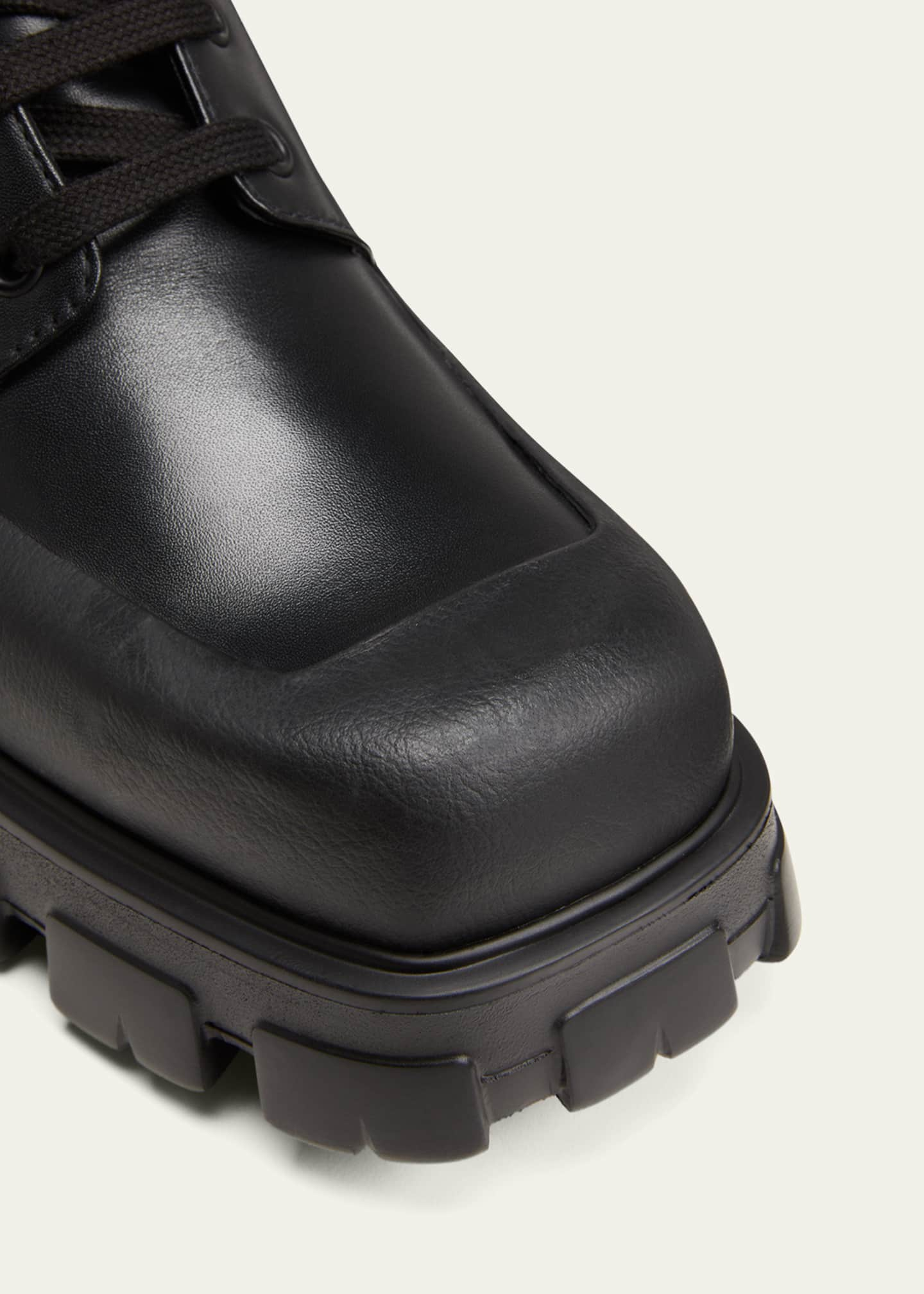 Prada Men's Lug-Sole Leather Combat Boots - Bergdorf Goodman