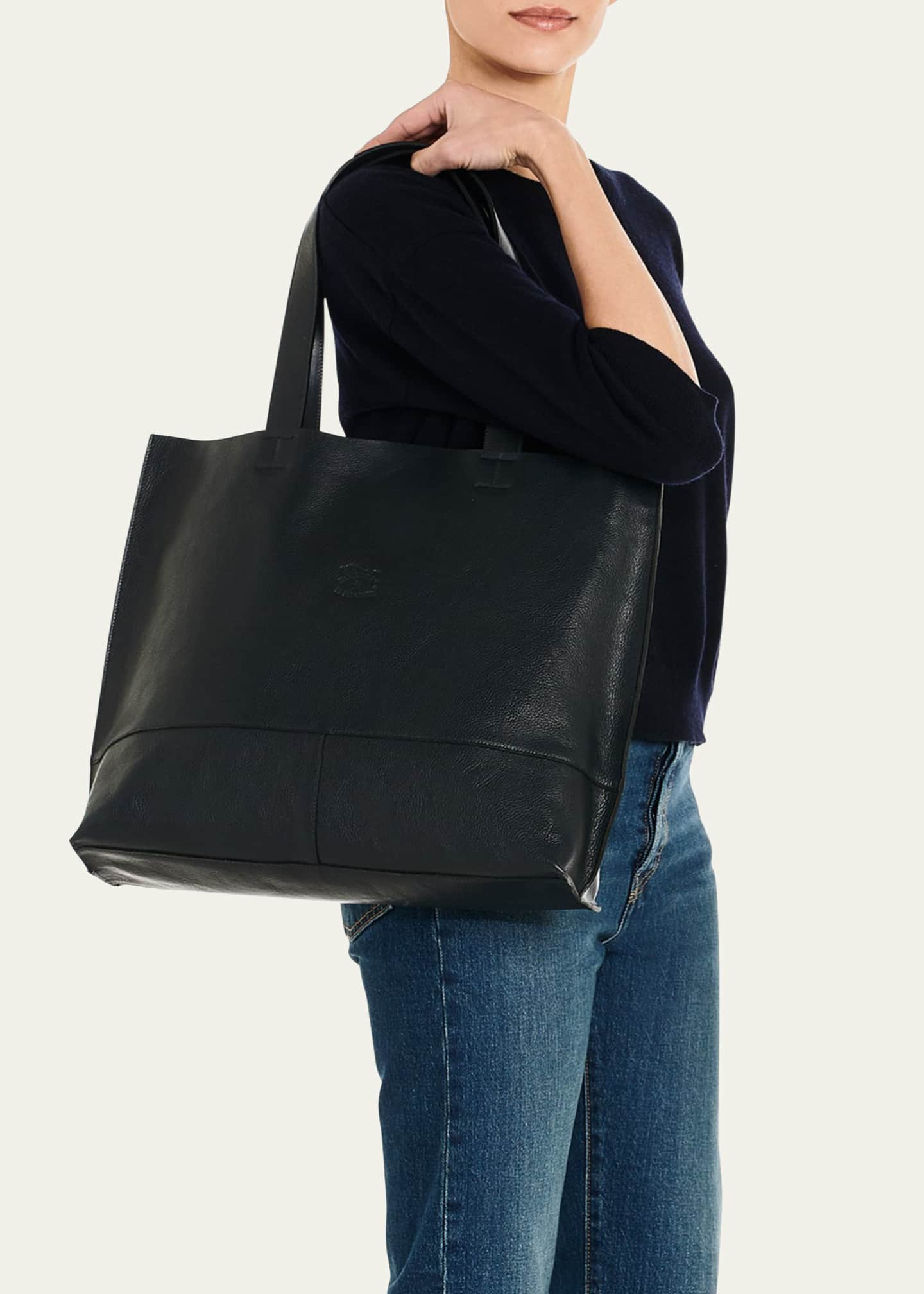 Valentina | Women's Tote Bag in Leather Color Black