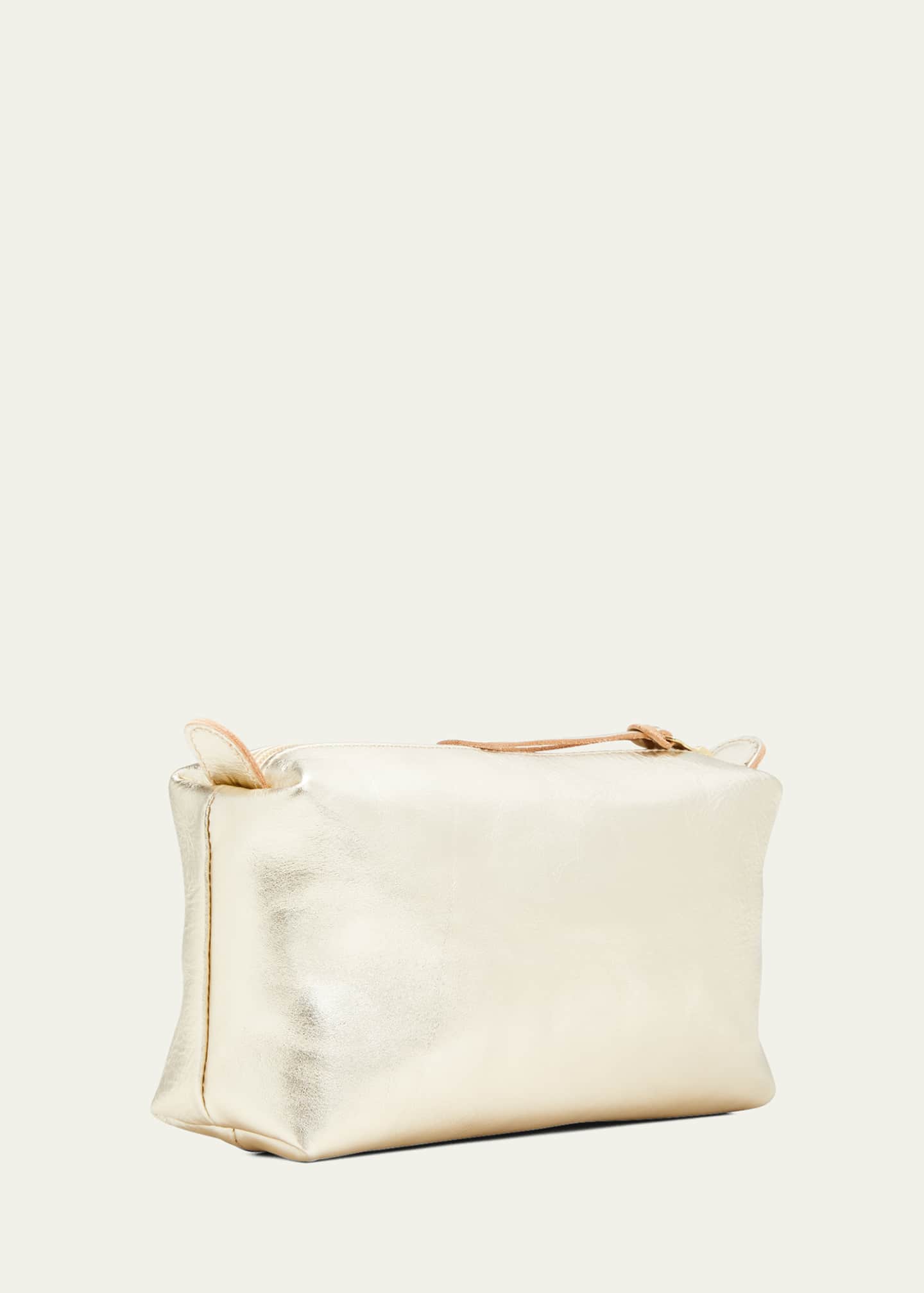 Il Bisonte Classic Zip Leather Cosmetic Bag Image 3 of 5
