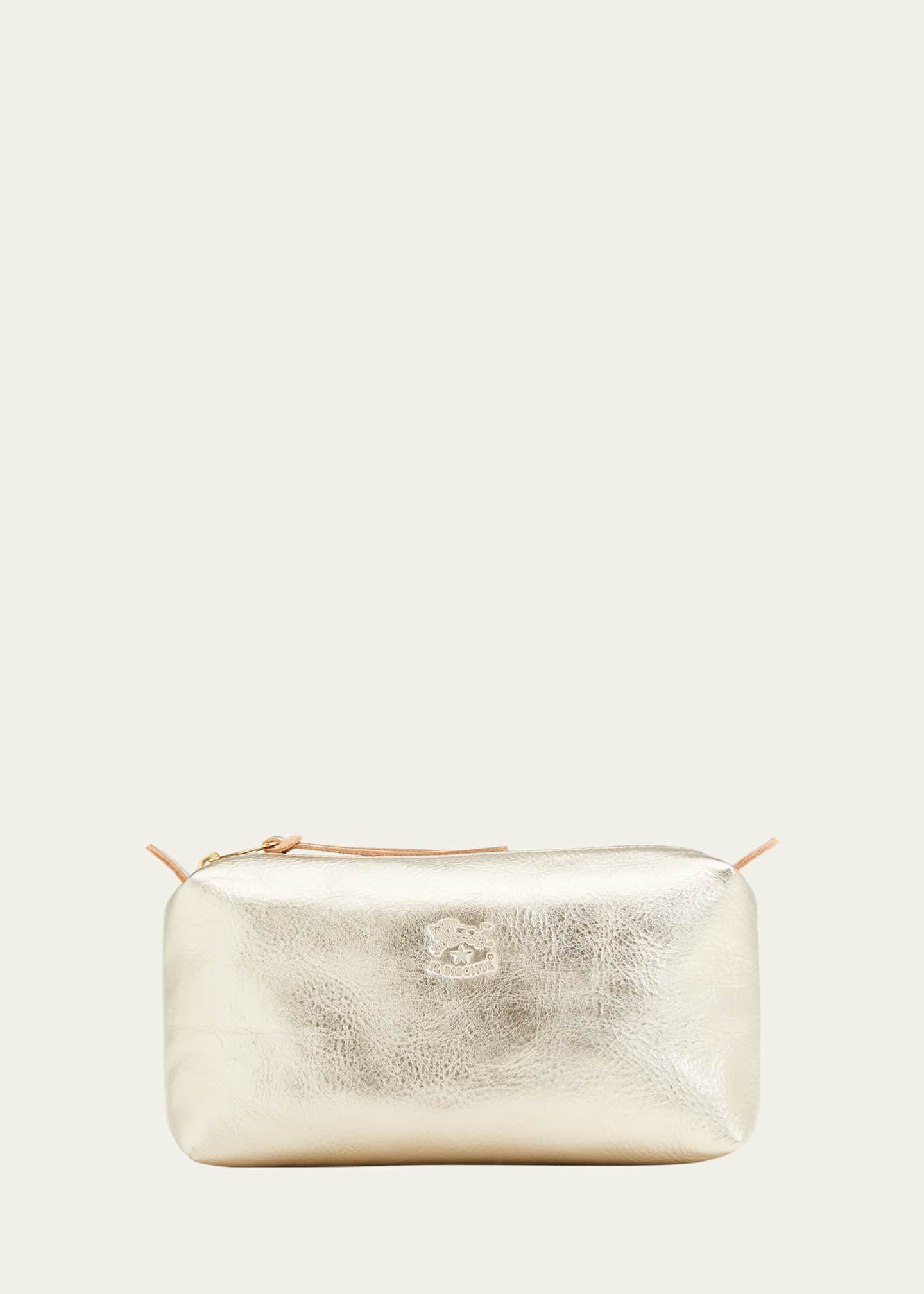 Il Bisonte Classic Zip Leather Cosmetic Bag Image 1 of 5