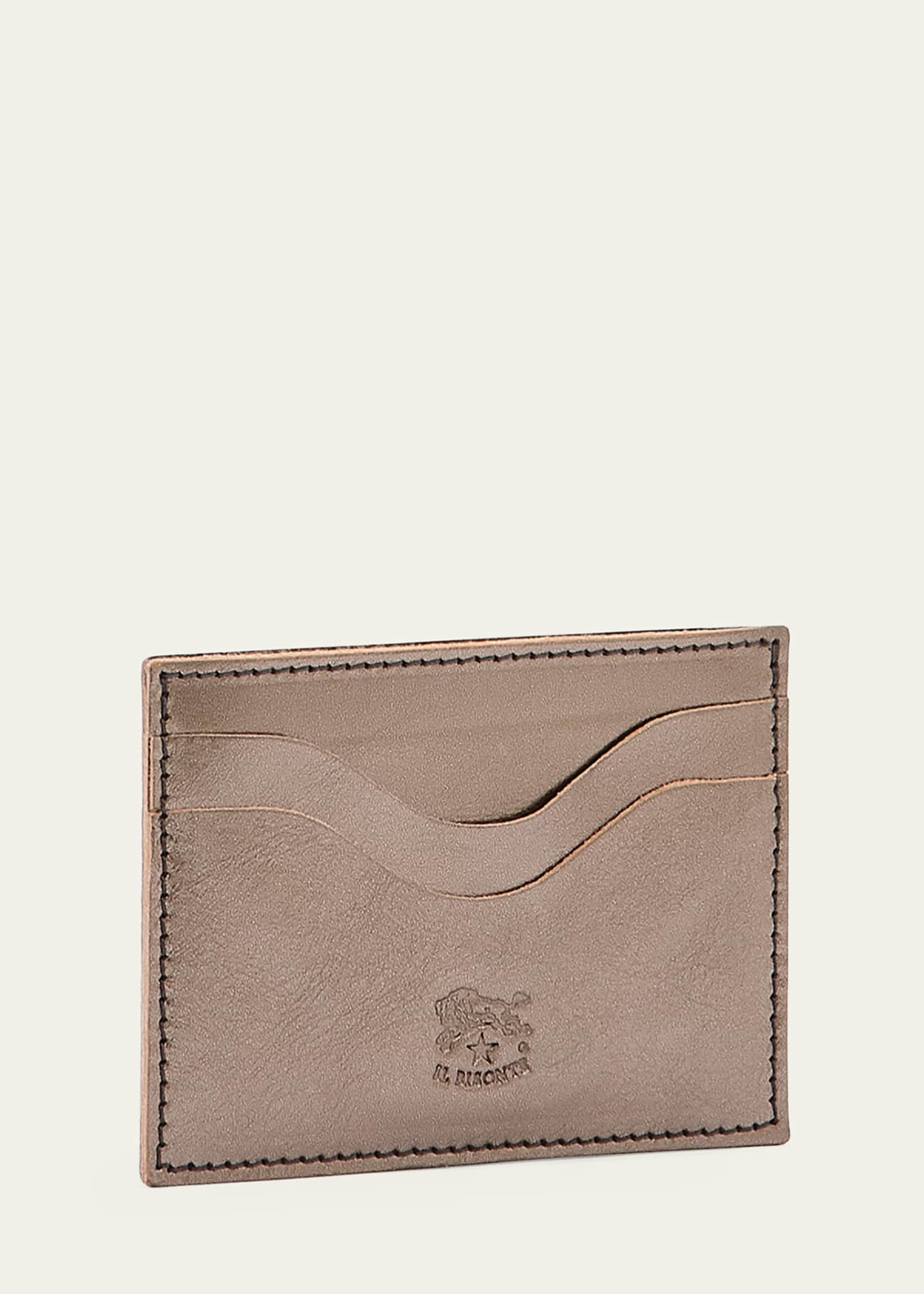 Il Bisonte Salina Metallic Leather Card Case - Bergdorf Goodman