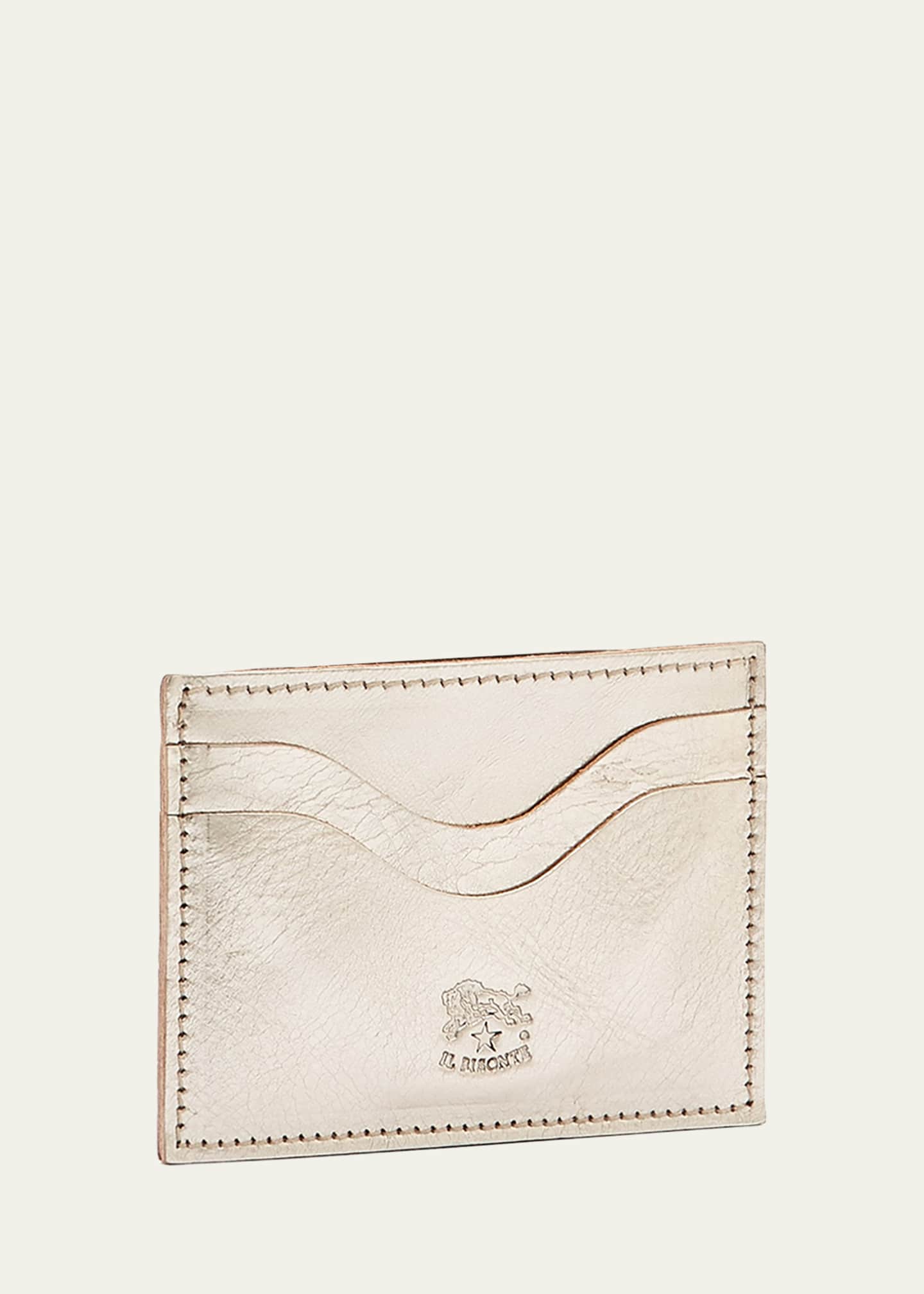 Il Bisonte Salina Metallic Leather Card Case Image 2 of 4