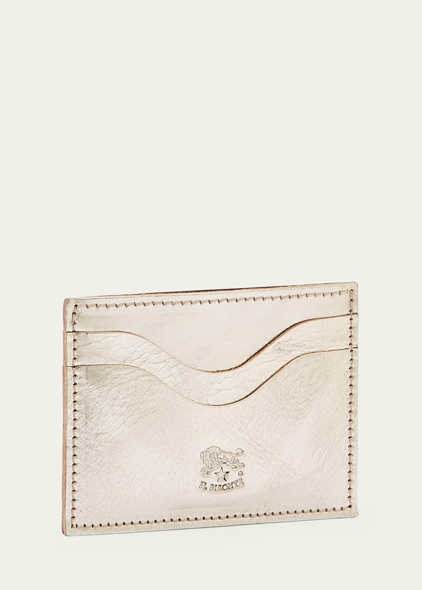 Il Bisonte Salina Metallic Leather Card Case Image 3 of 4