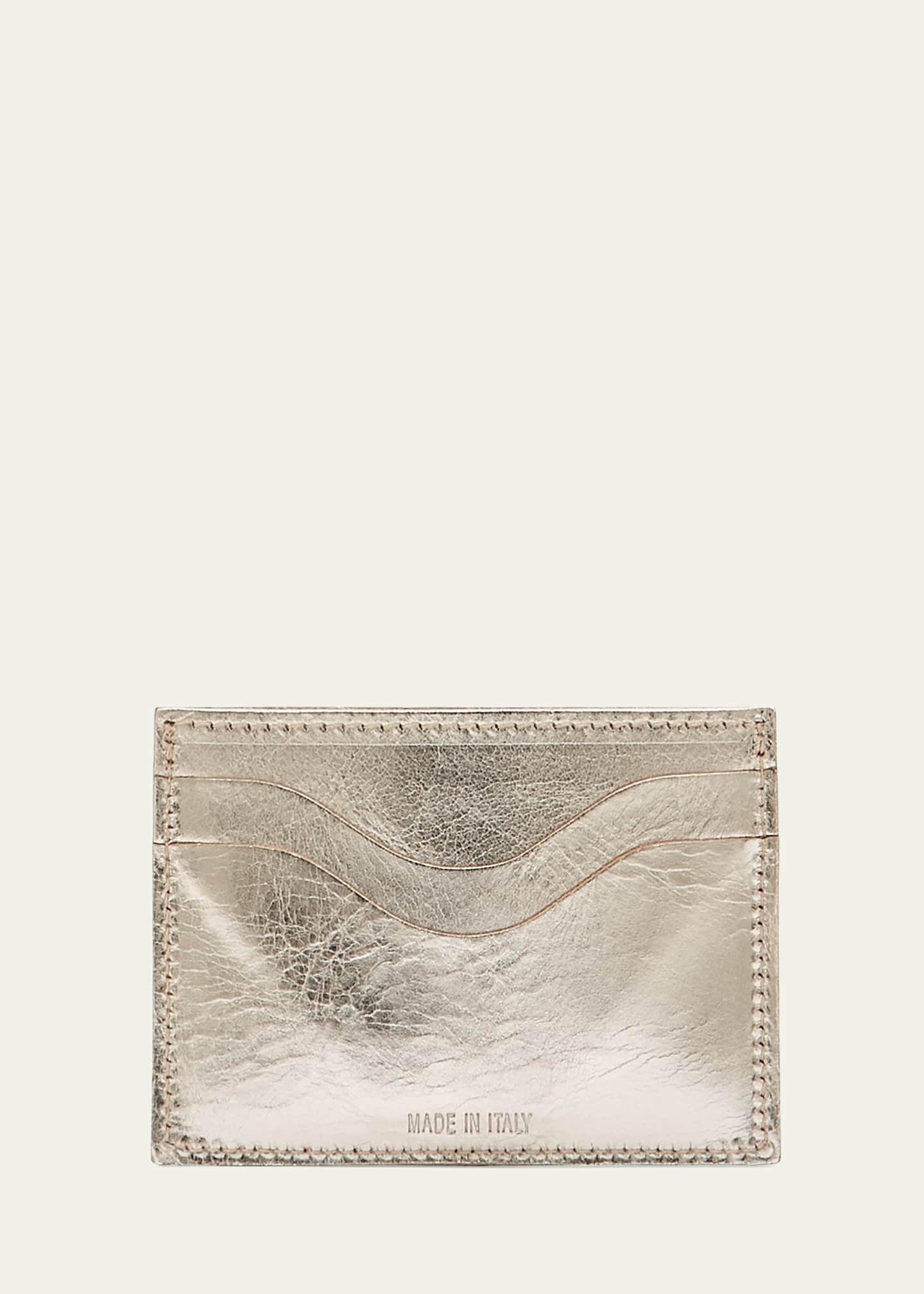 Il Bisonte Salina Metallic Leather Card Case Image 4 of 4